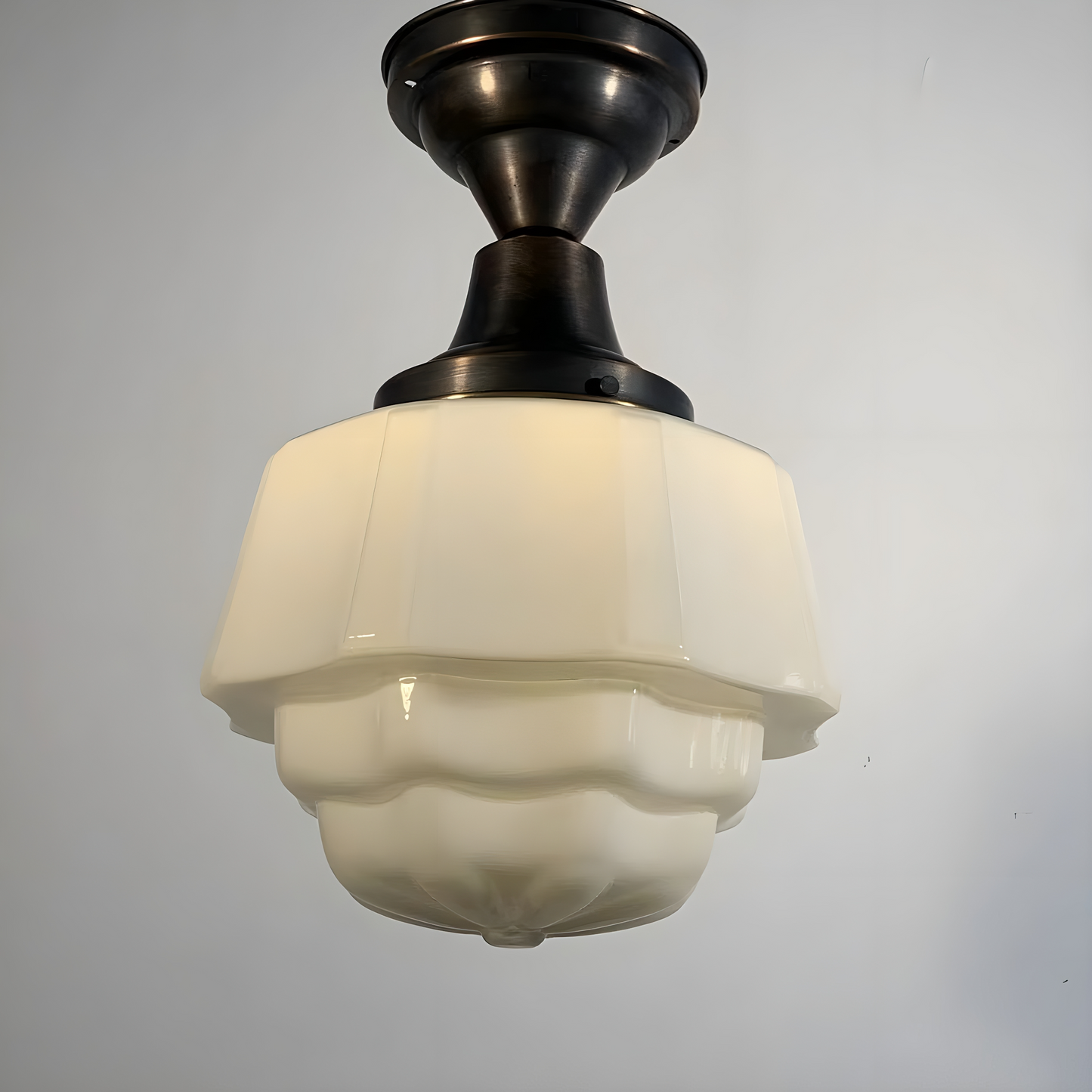 Geometrica I - Vintage Art-Deco Brass and Class Ceiling Light