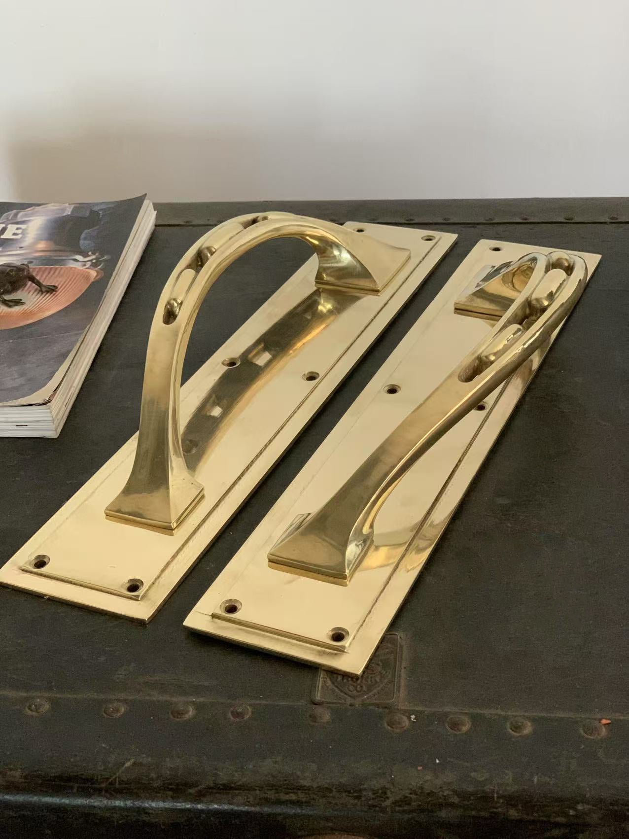 Gilden – Vintage Industrial Brass Door Pull Handle Pair