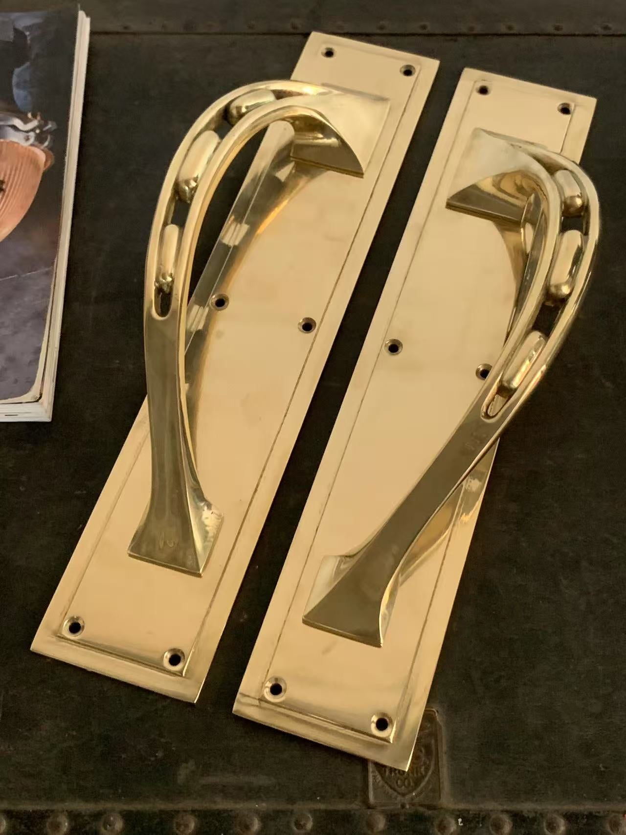 Gilden – Vintage Industrial Brass Door Pull Handle Pair