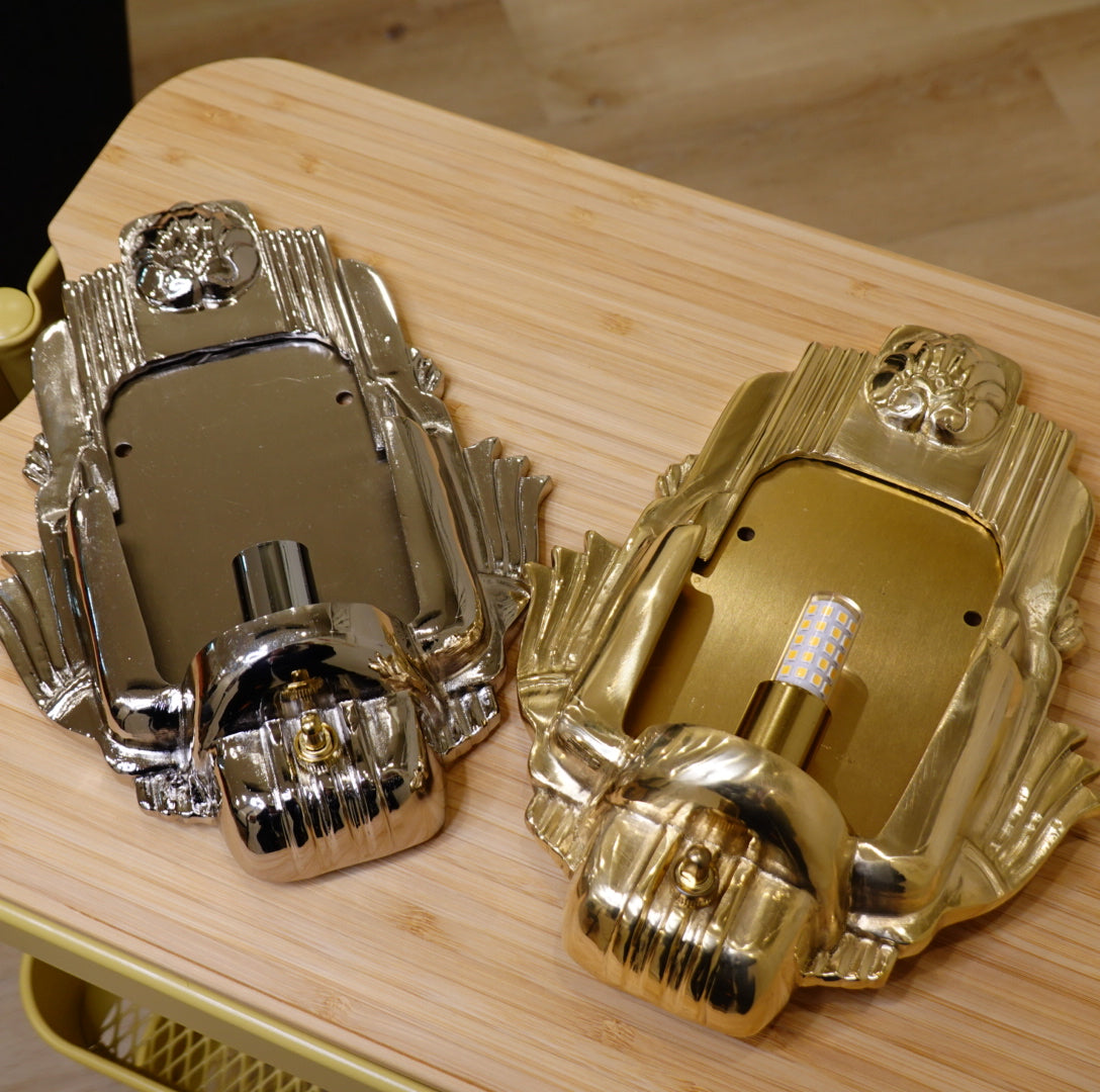 Decora - Art-Deco Brass Wall Sconce with Unique Charm