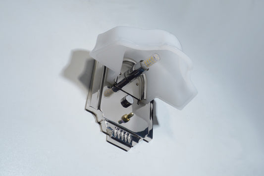 Jadeite - Brass Wall Sconce with White Jade Glass Lampshade