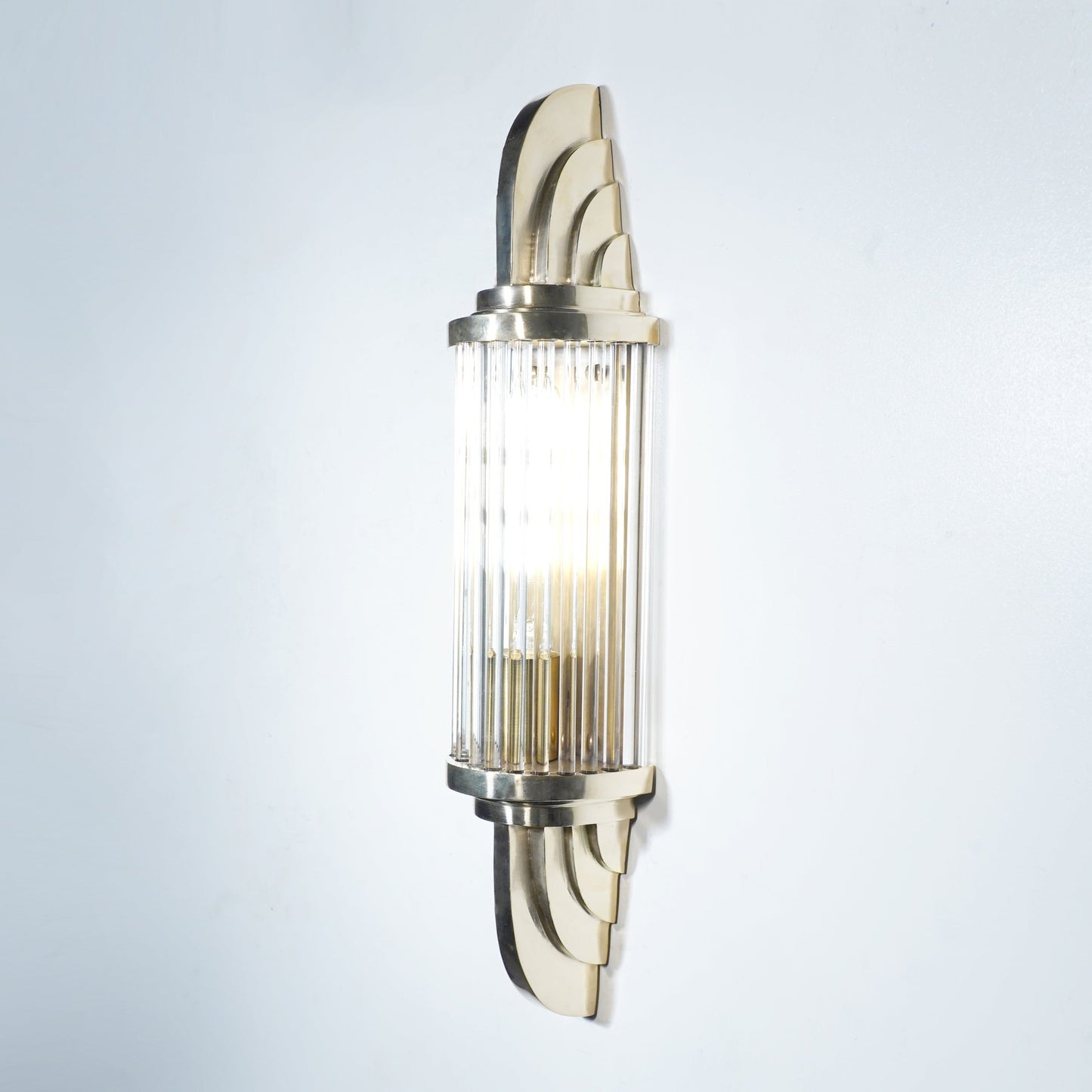 Vertigo - Linear Vintage Industrial Brass and Glass Wall Lamp
