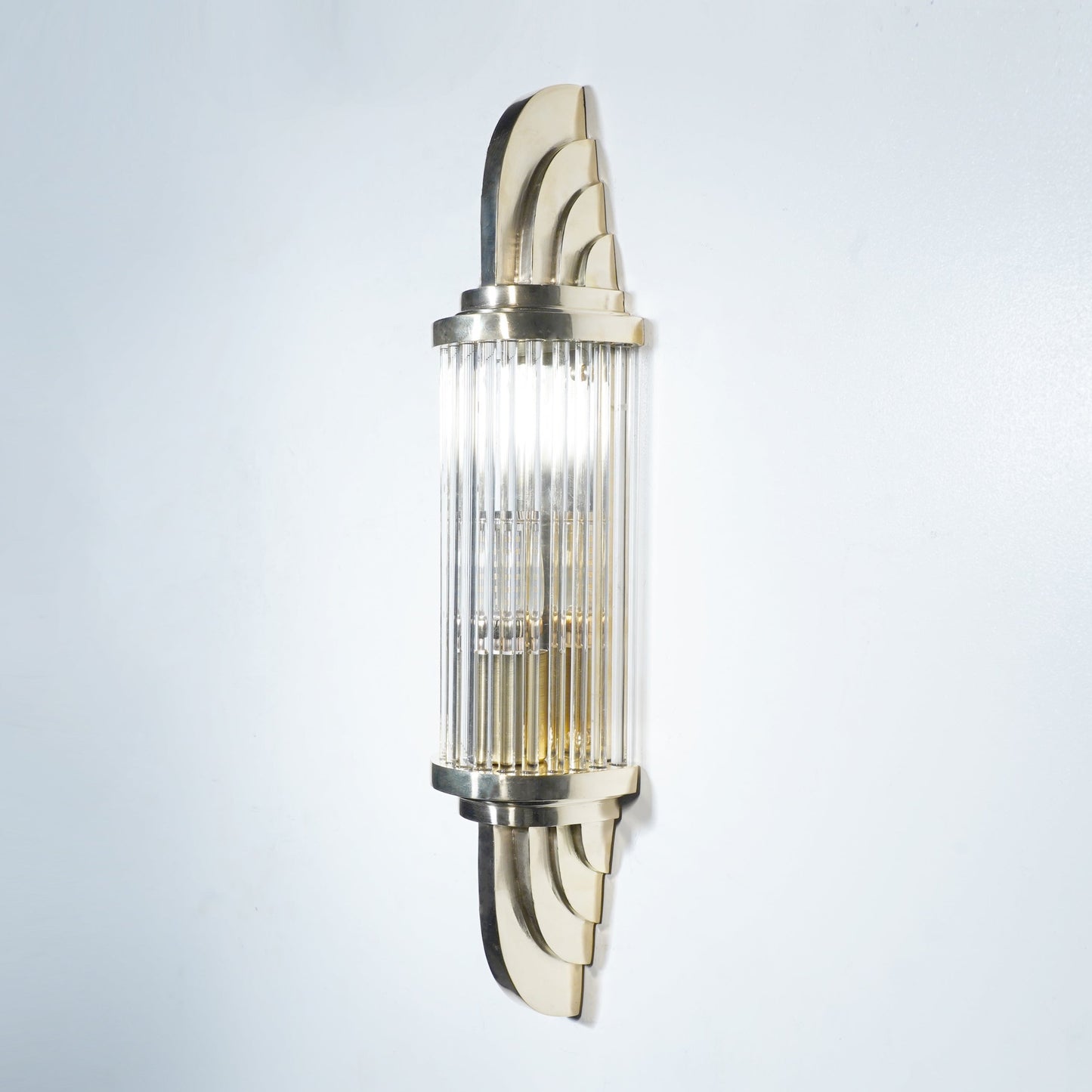 Vertigo - Linear Vintage Industrial Brass and Glass Wall Lamp