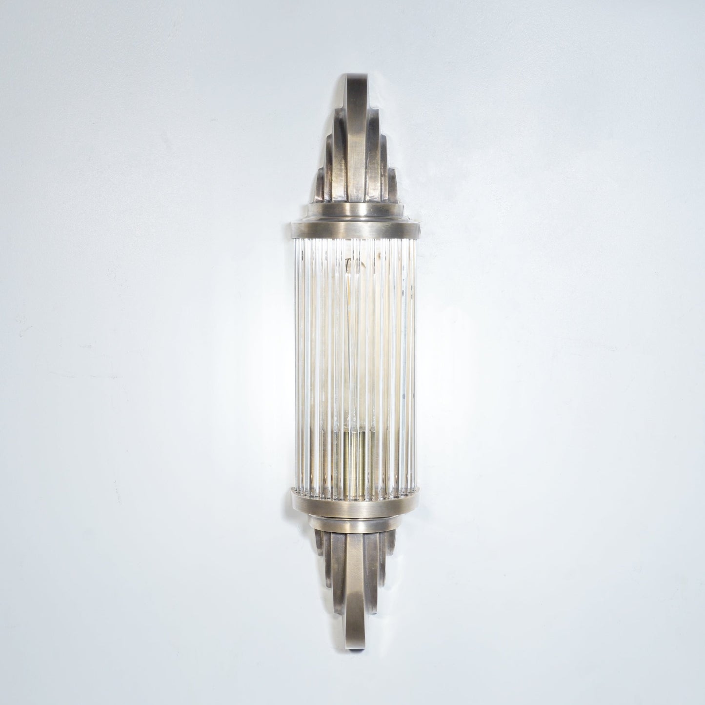 Vertigo - Linear Vintage Industrial Brass and Glass Wall Lamp