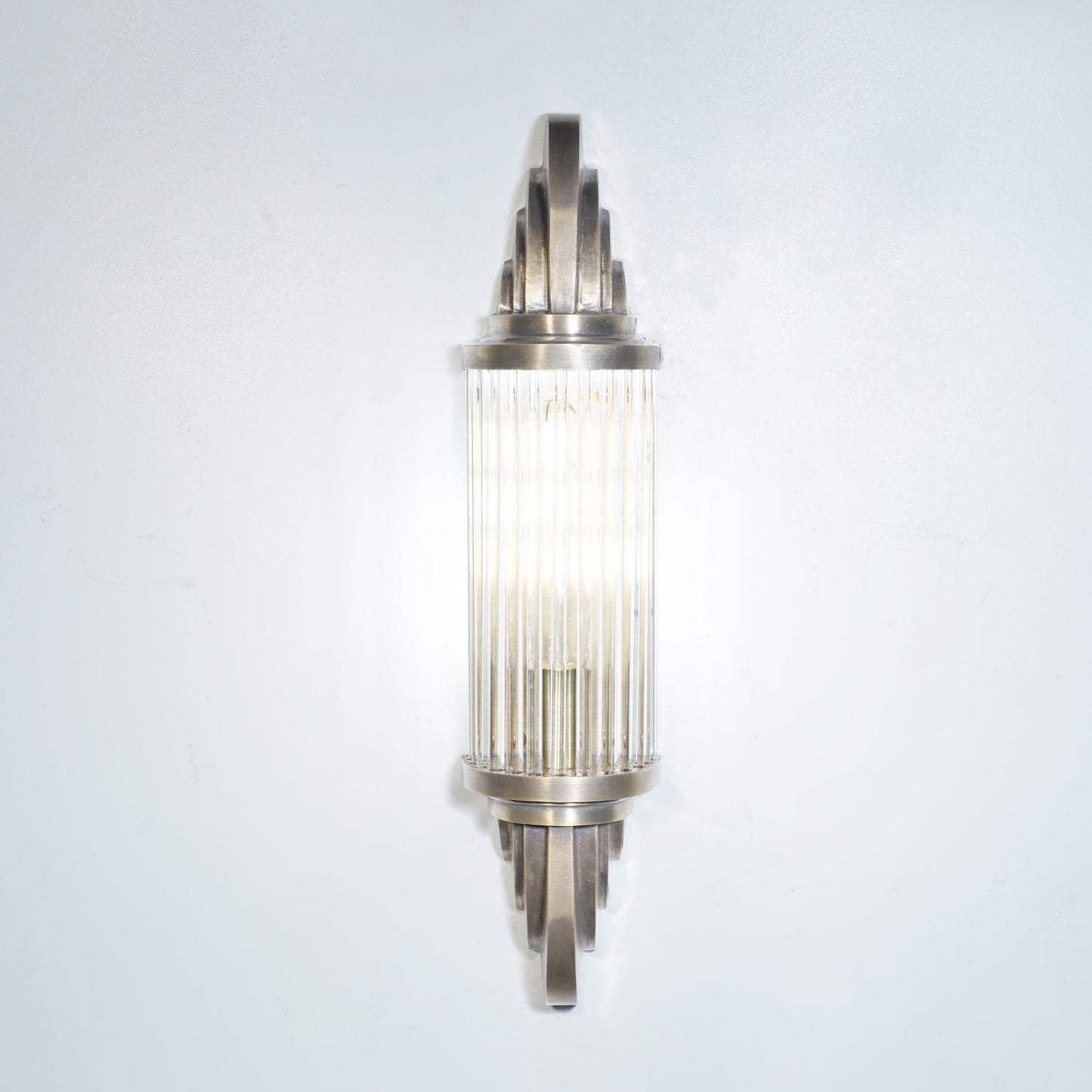 Vertigo - Linear Vintage Industrial Brass and Glass Wall Lamp