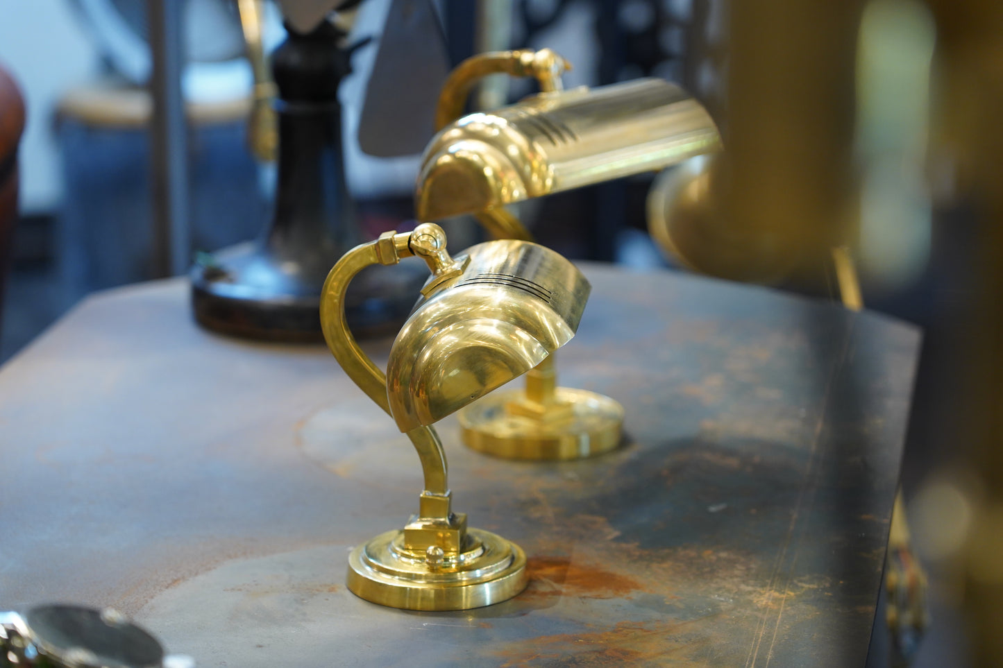 Brass Curves - Vintage Industrial Brass Wall Sconce