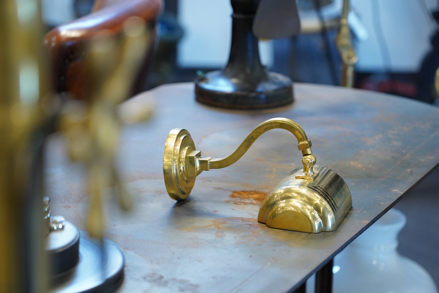 Brass Curves - Vintage Industrial Brass Wall Sconce