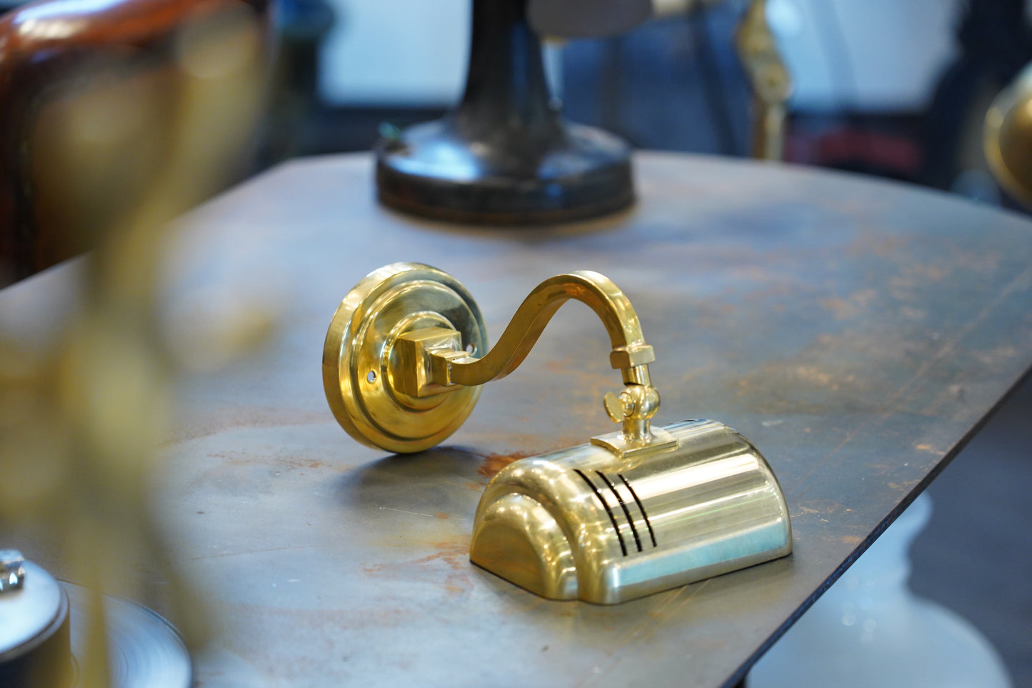 Brass Curves - Vintage Industrial Brass Wall Sconce