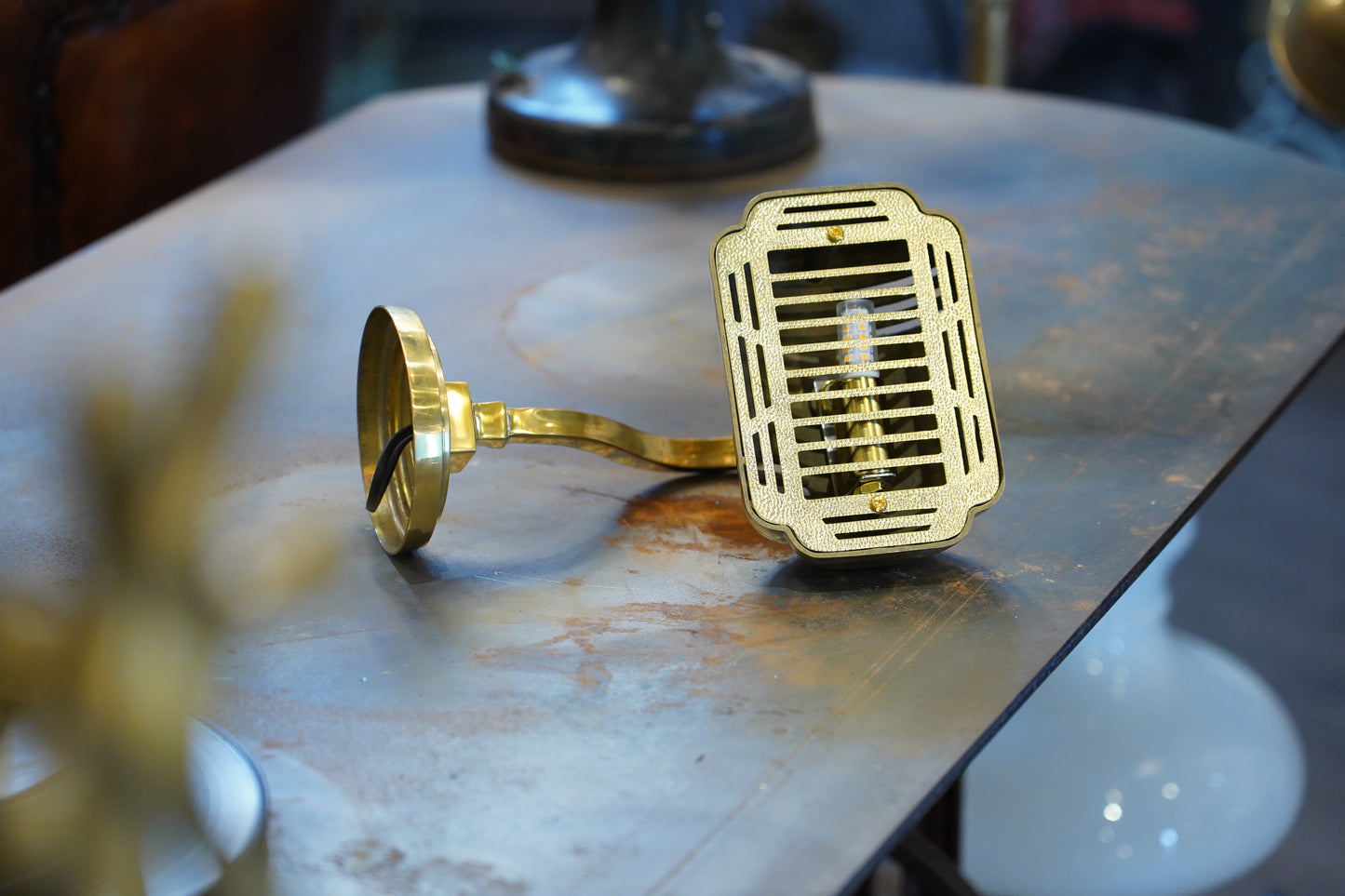 Brass Curves - Vintage Industrial Brass Wall Sconce