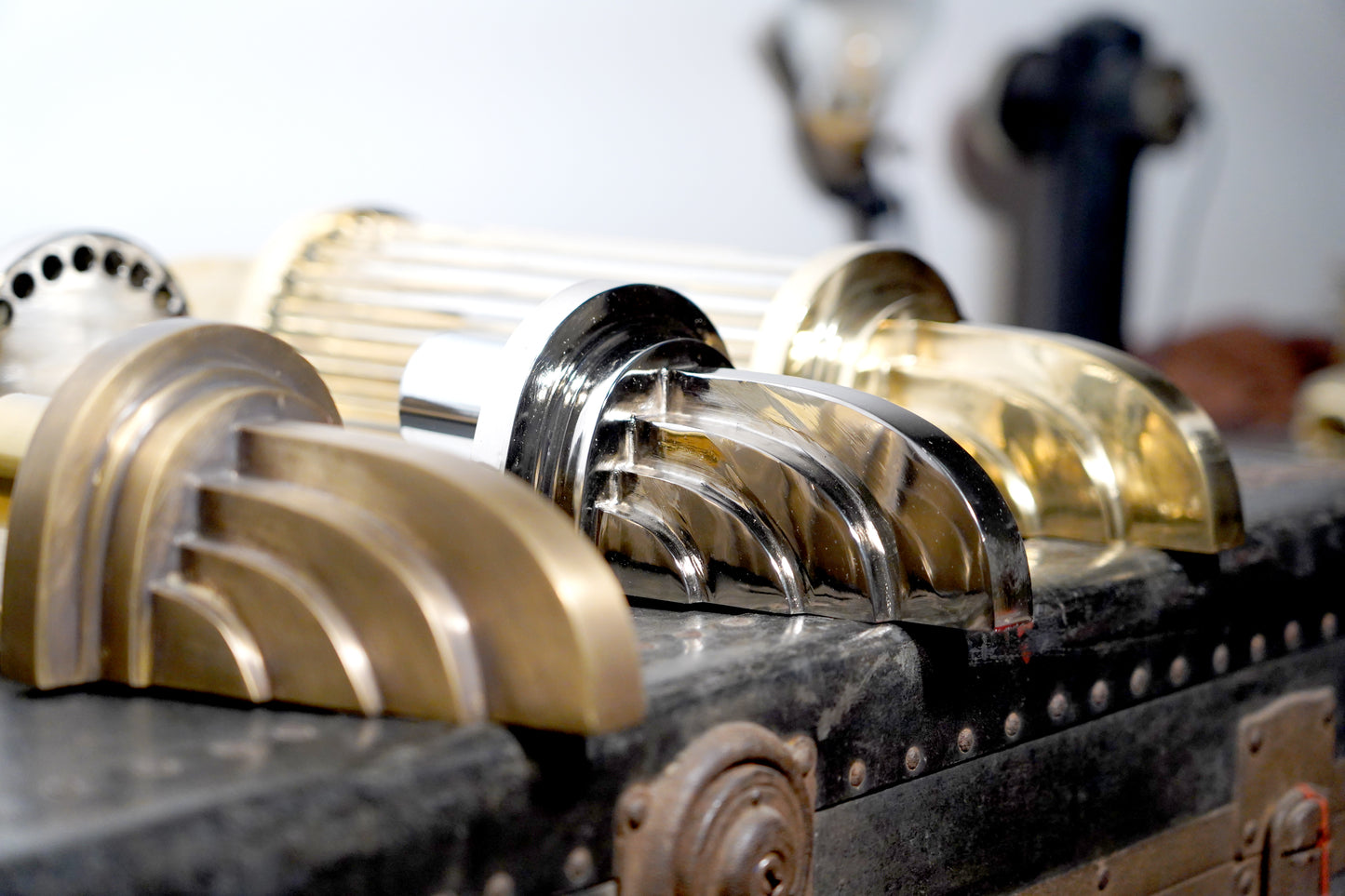 Vertigo - Linear Vintage Industrial Brass and Glass Wall Lamp
