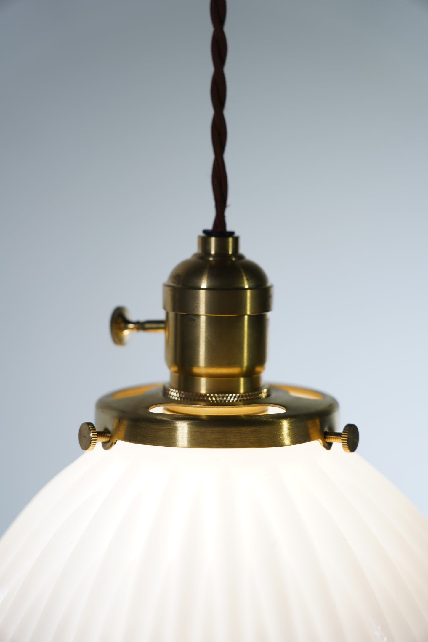 Wave Glam - Vintage Industrial Brass and Glass Pendant Lighting
