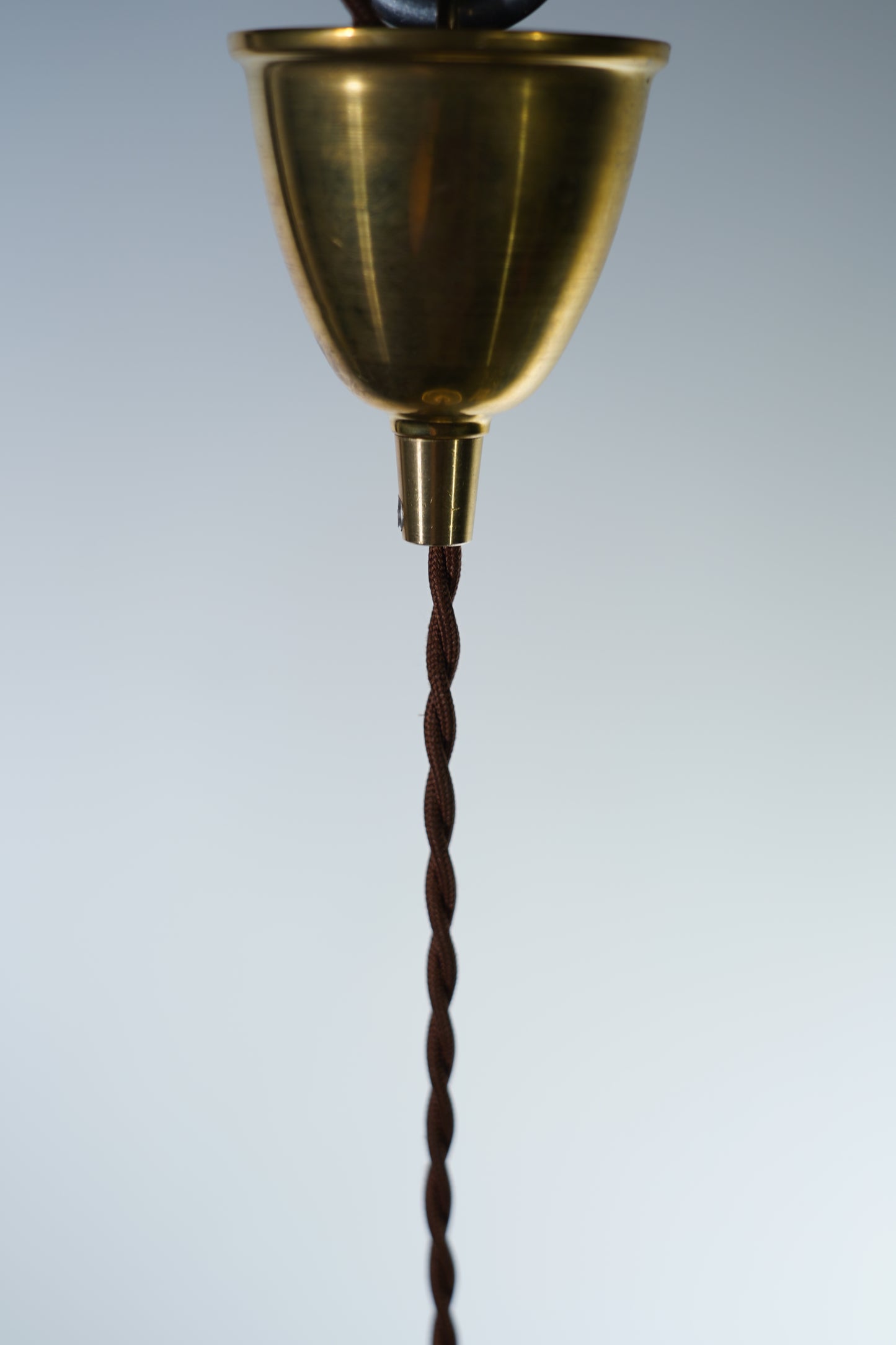 Rope Ray - Vintage Industrial Brass and Glass Pendant Light