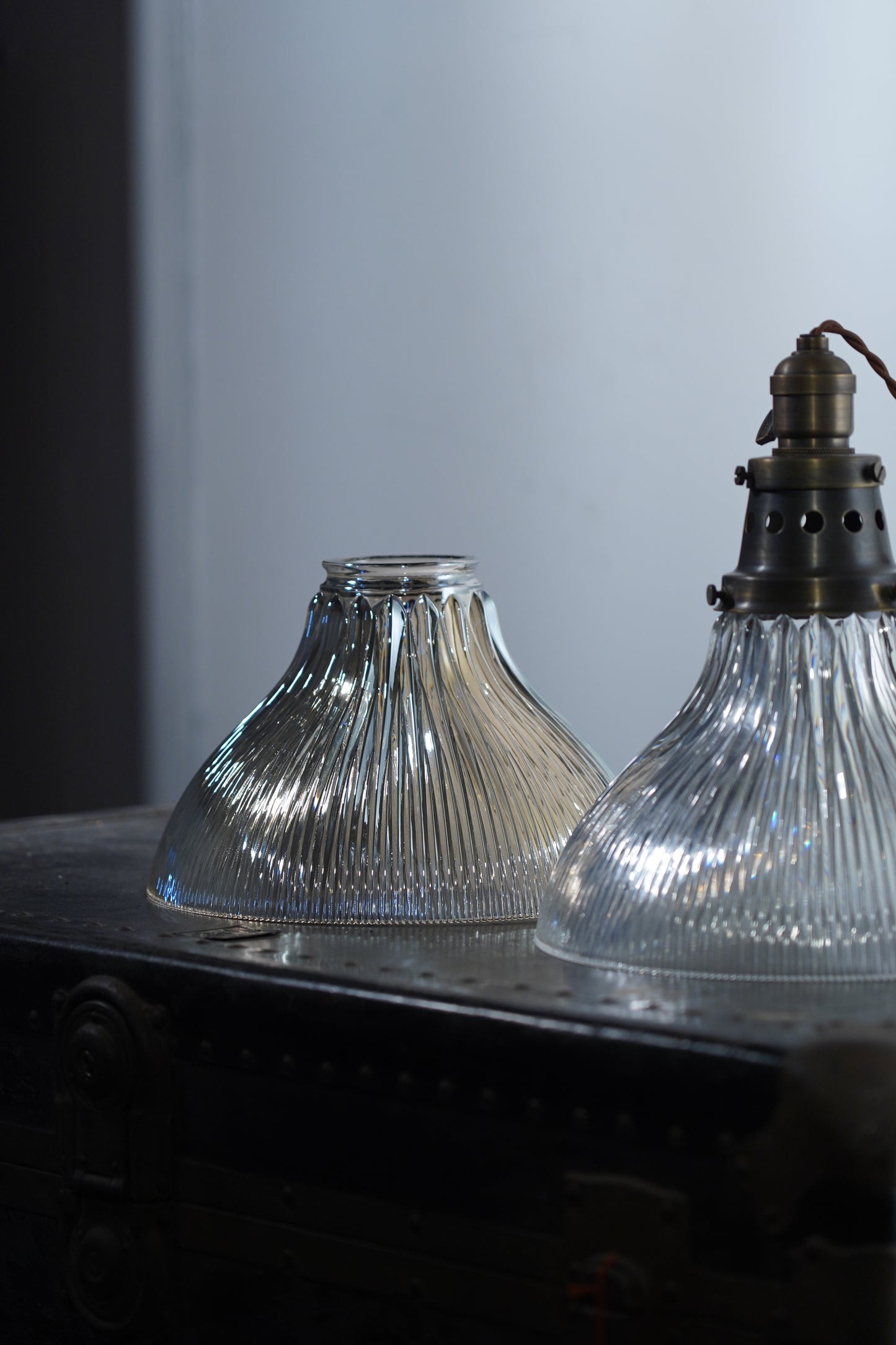 Rope Ray II - Rustic Brass and Glass Pendant Light