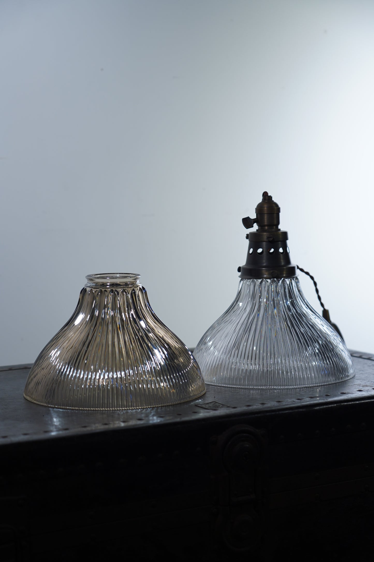Rope Ray II - Rustic Brass and Glass Pendant Light
