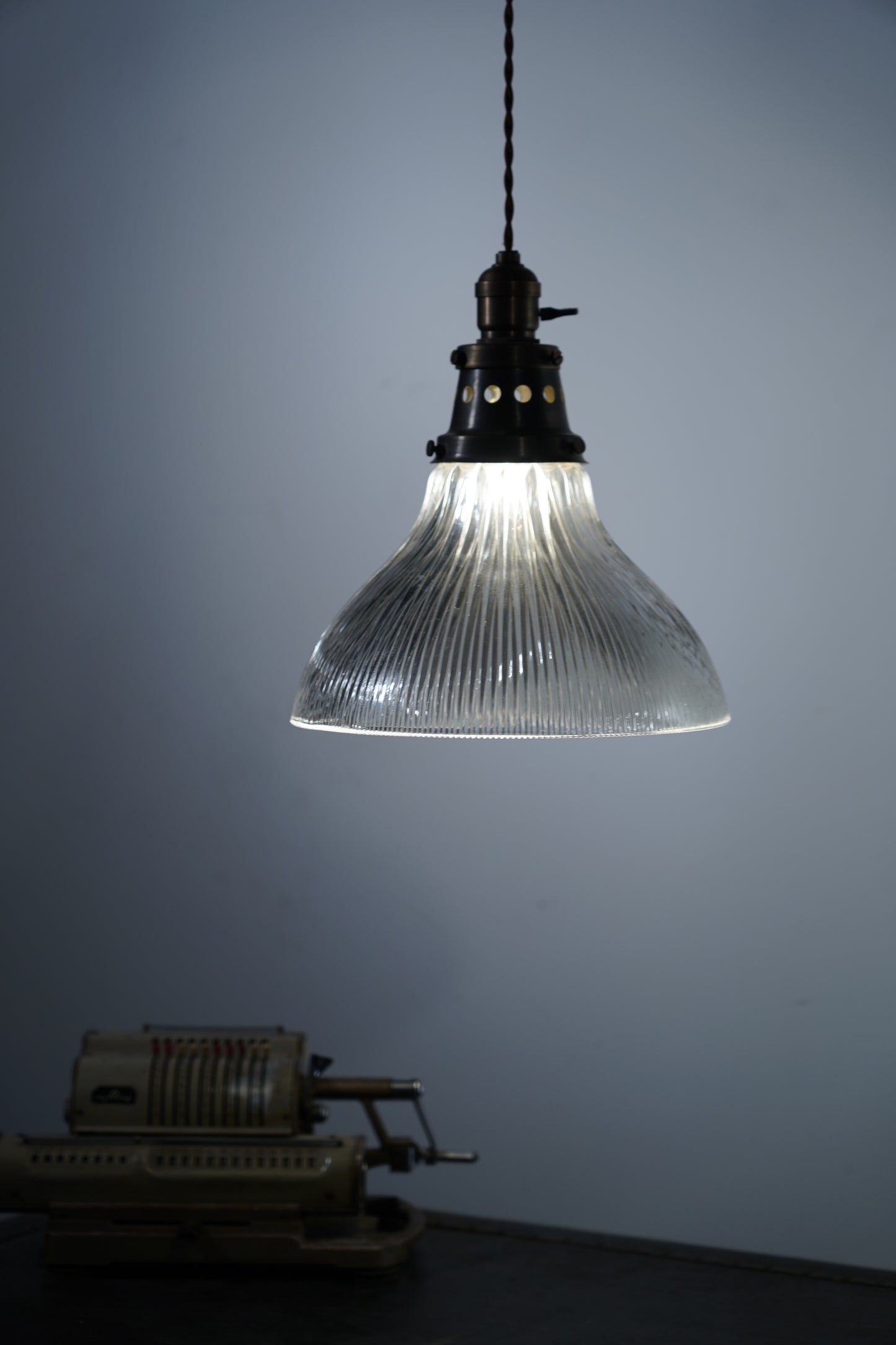Rope Ray II - Rustic Brass and Glass Pendant Light