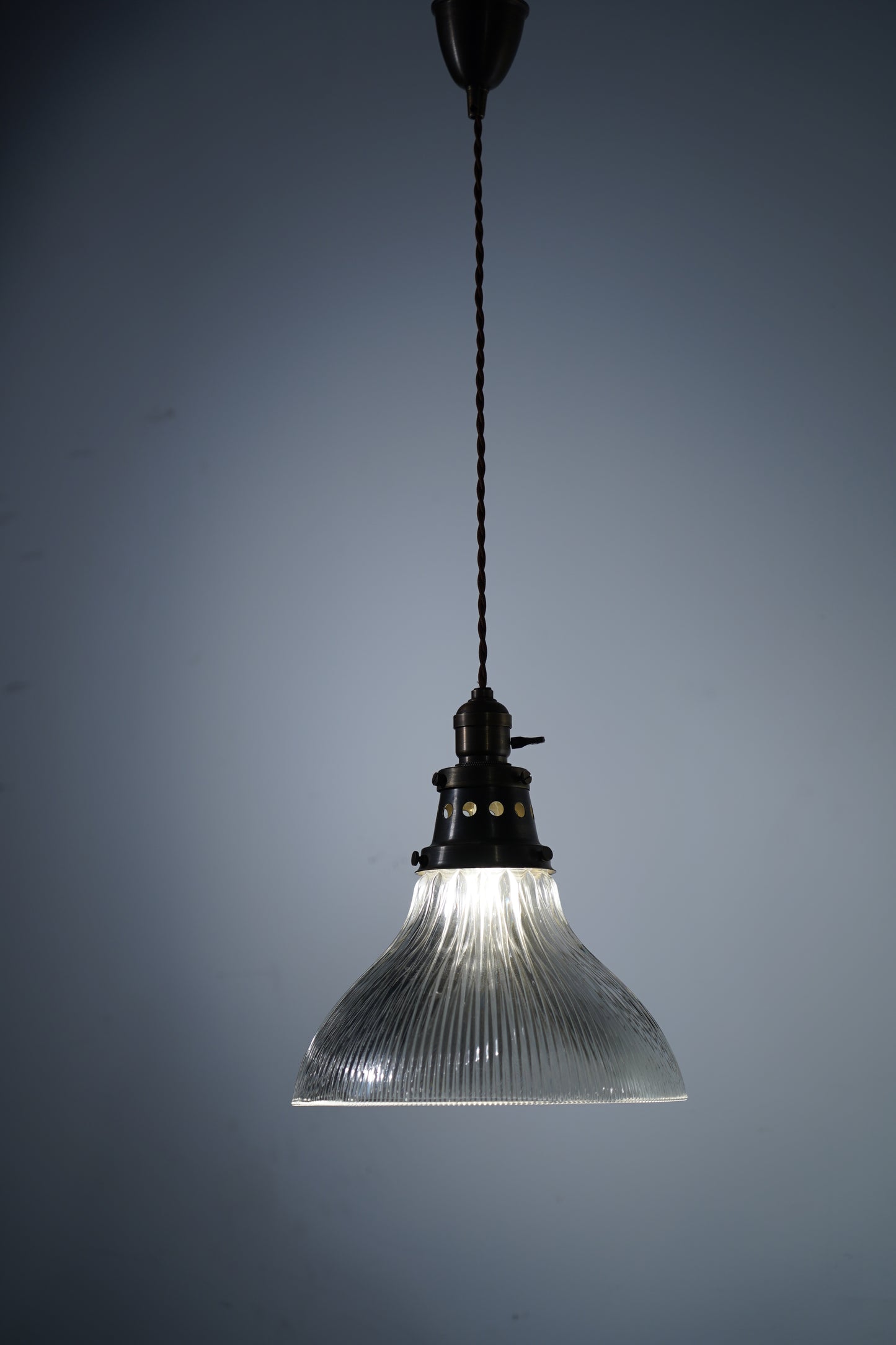 Rope Ray II - Rustic Brass and Glass Pendant Light