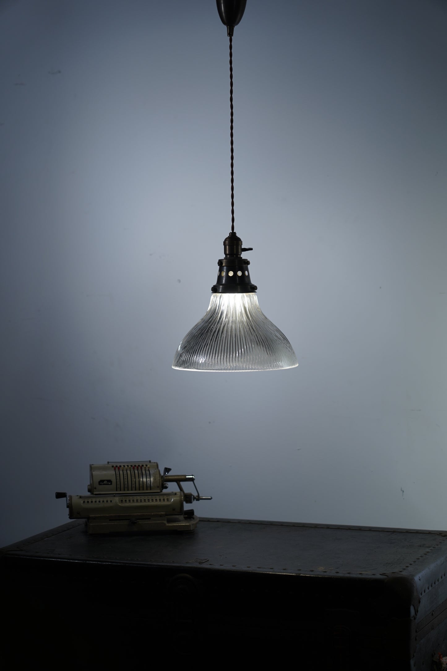 Rope Ray II - Rustic Brass and Glass Pendant Light