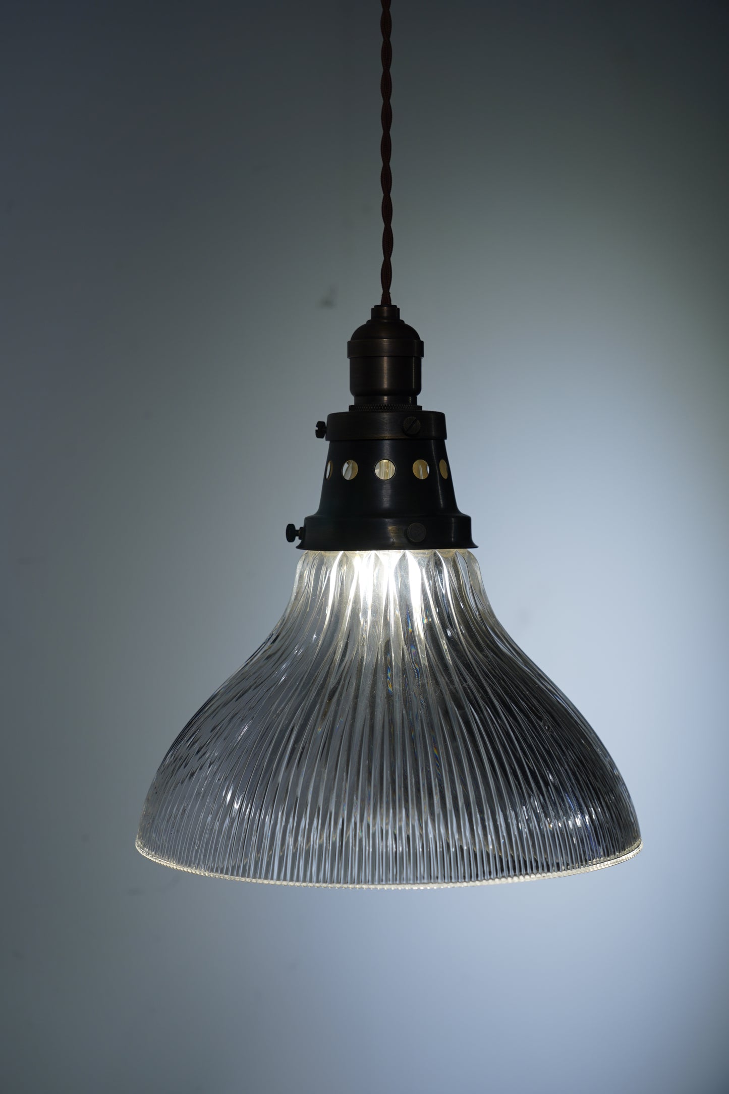 Rope Ray II - Rustic Brass and Glass Pendant Light