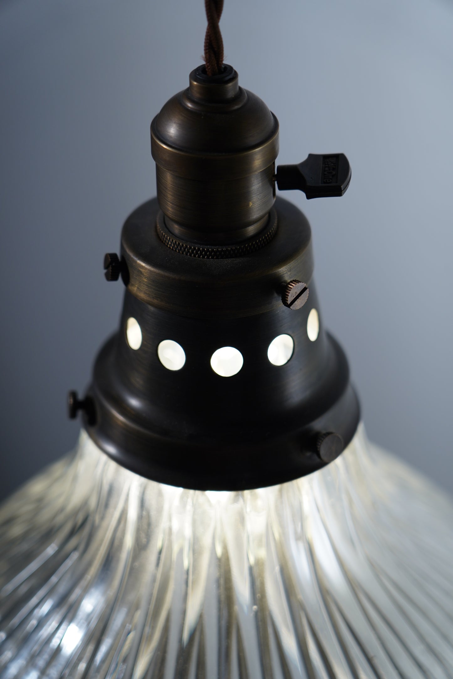 Rope Ray II - Rustic Brass and Glass Pendant Light