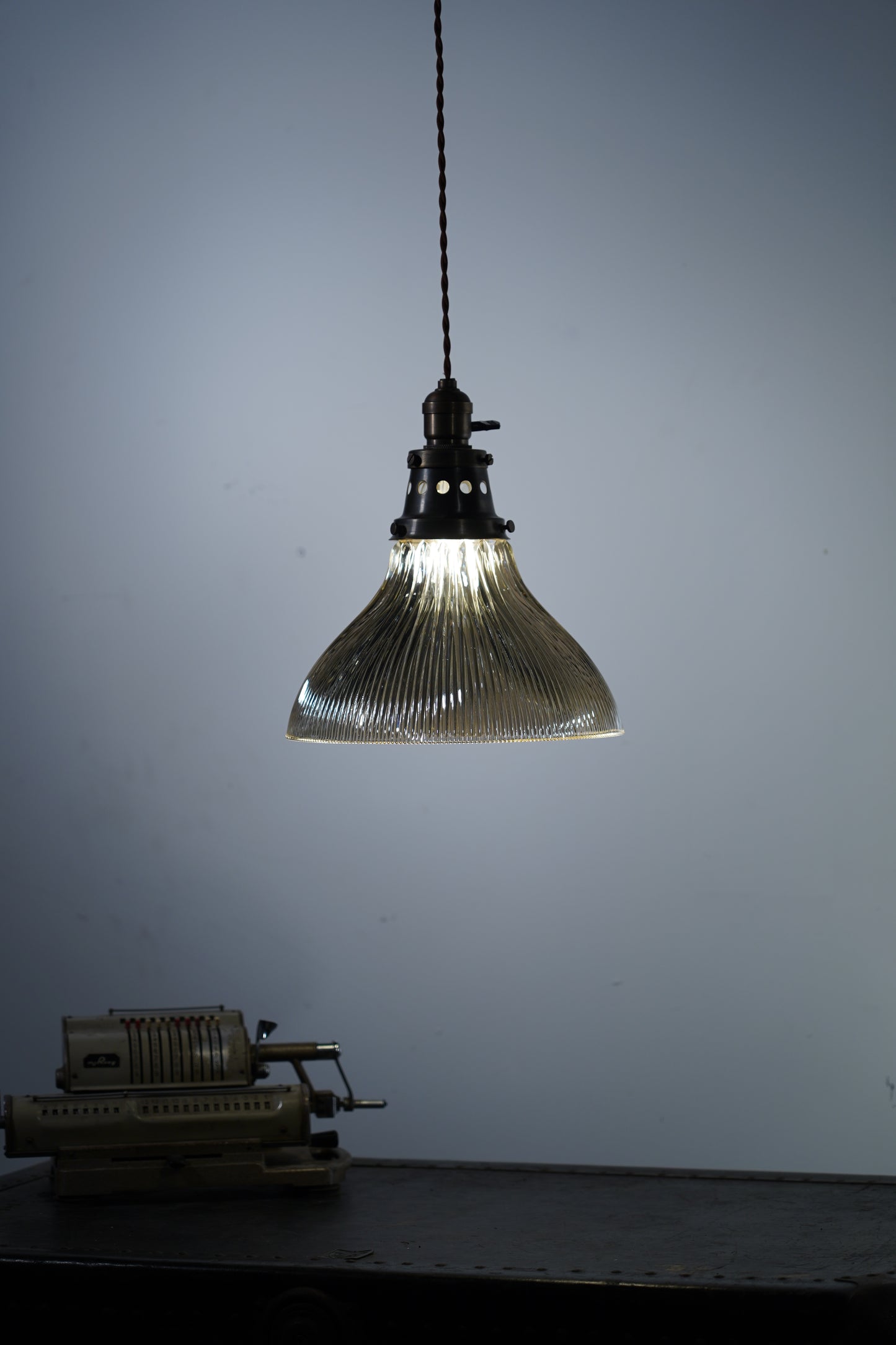 Rope Ray II - Rustic Brass and Glass Pendant Light