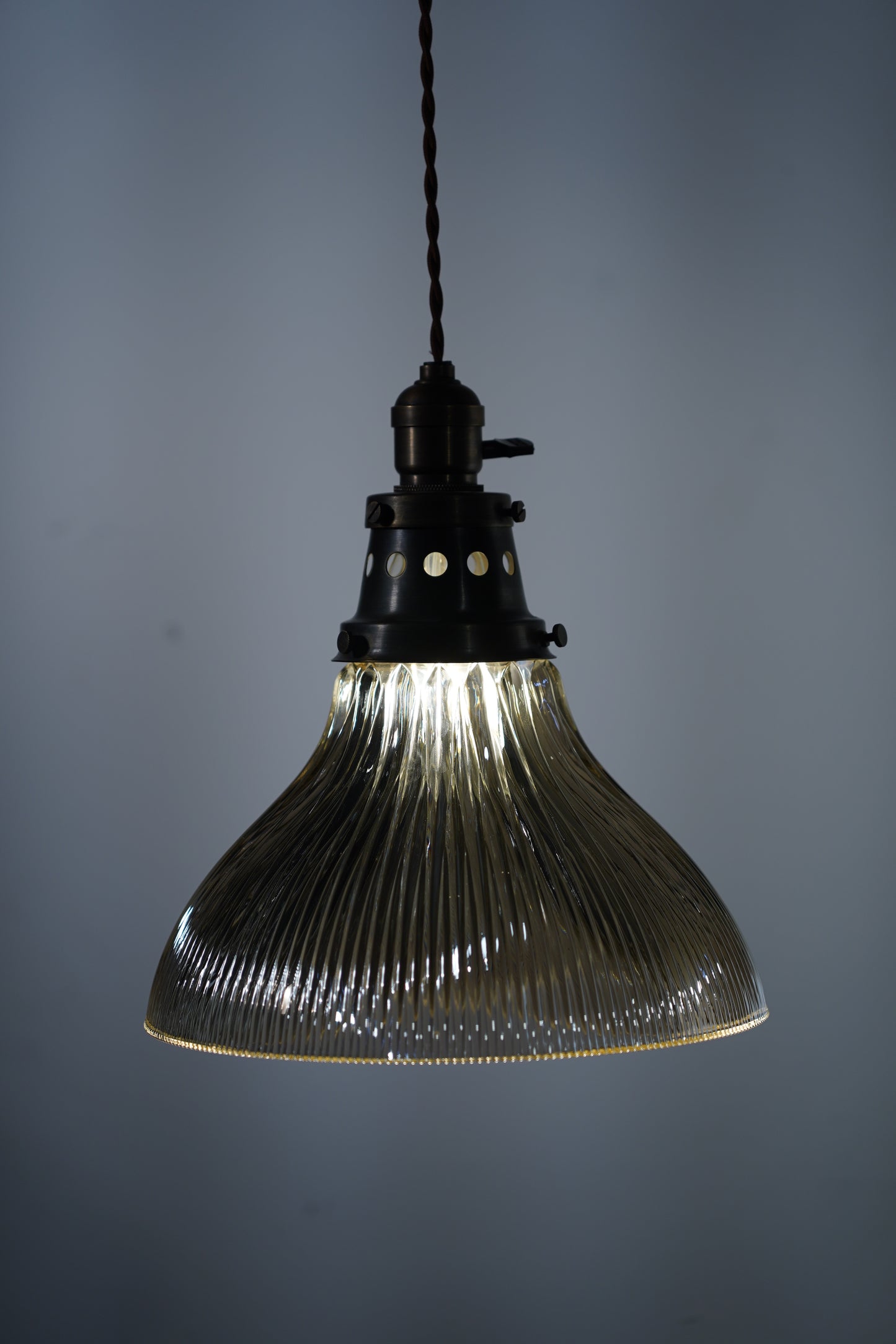 Rope Ray II - Rustic Brass and Glass Pendant Light
