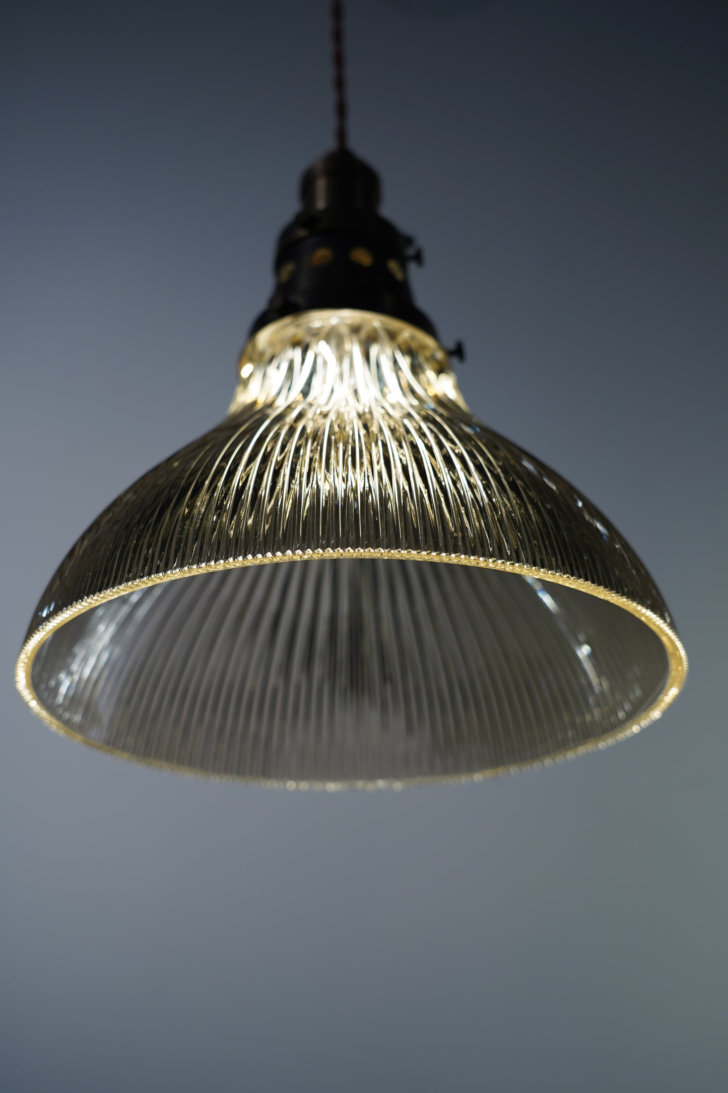 Rope Ray II - Rustic Brass and Glass Pendant Light