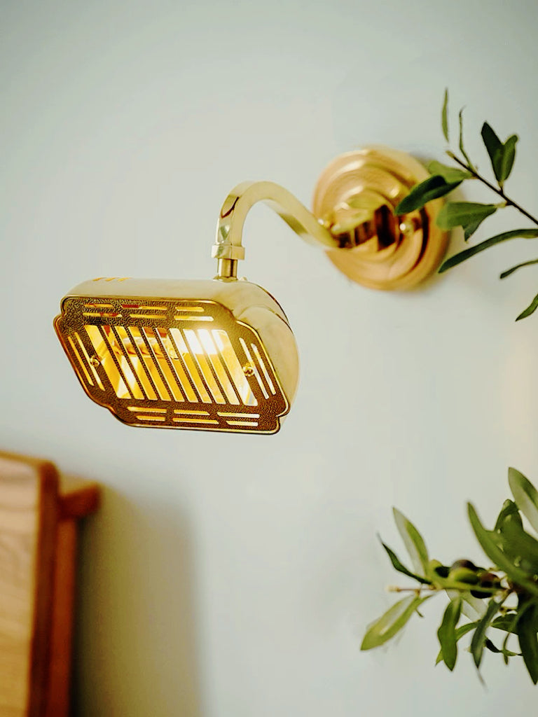 Brass Curves - Vintage Industrial Brass Wall Sconce