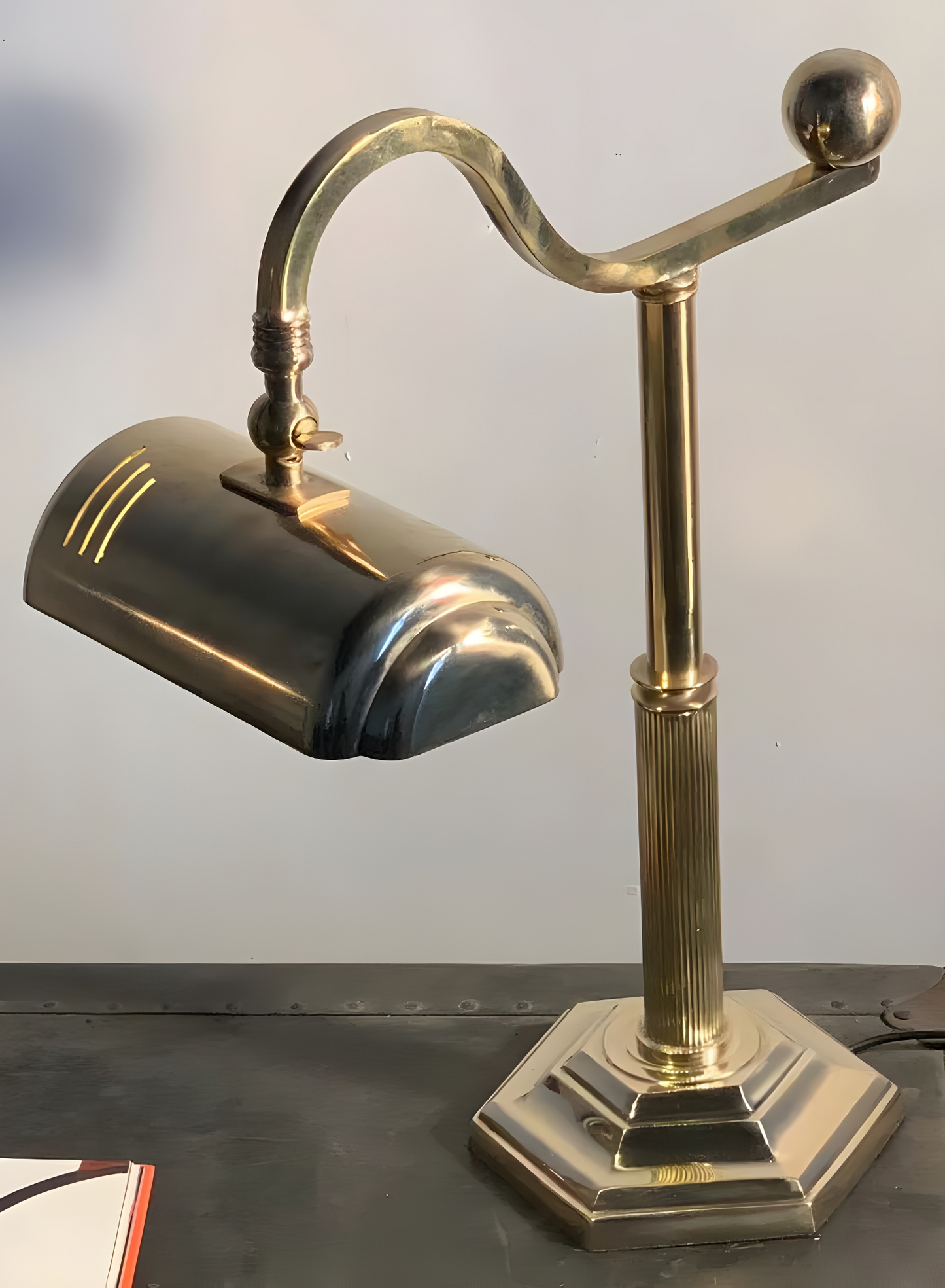 Brass Crest - Vintage Industrial Brass Table Lamp