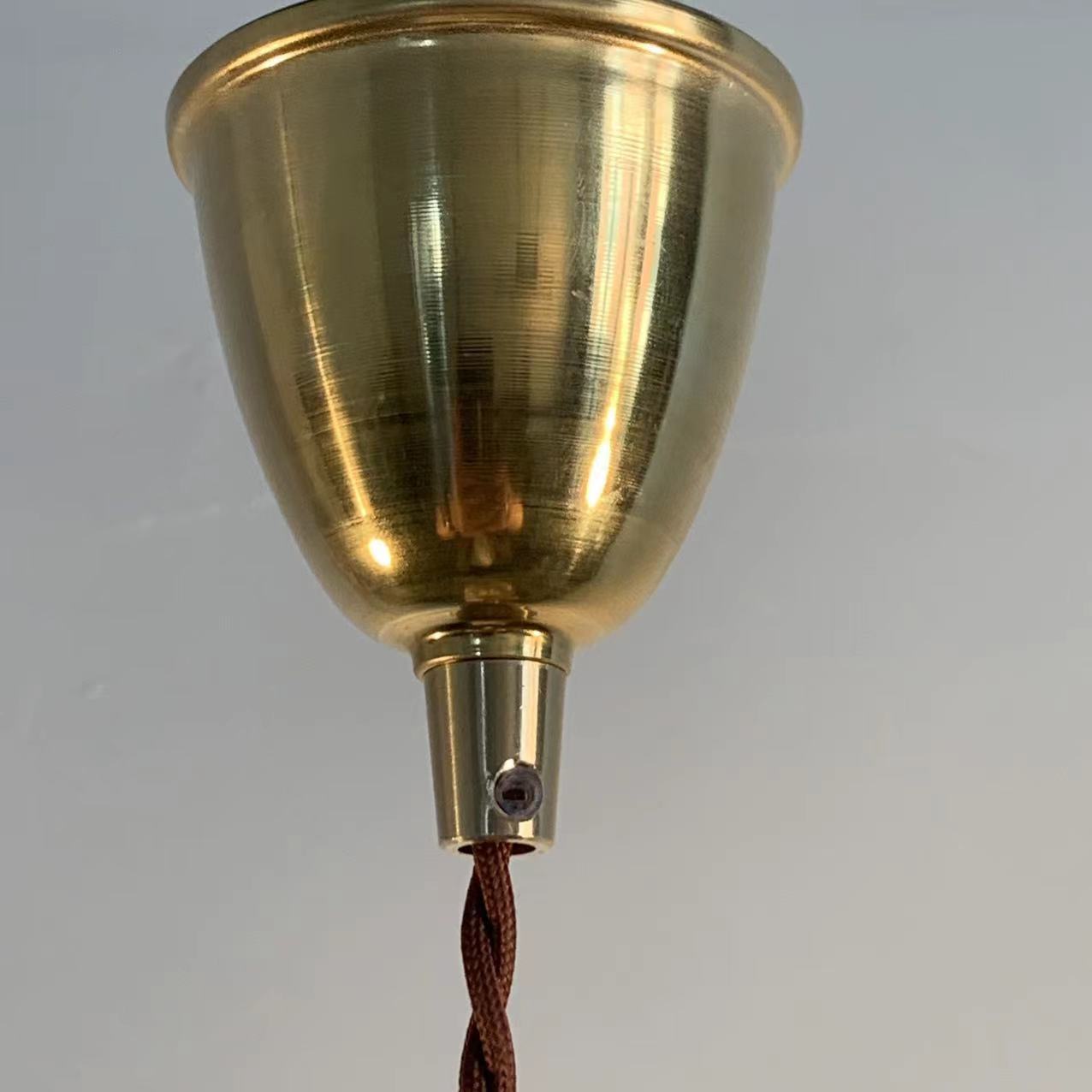 Rope Ray - Vintage Industrial Brass and Glass Pendant Light