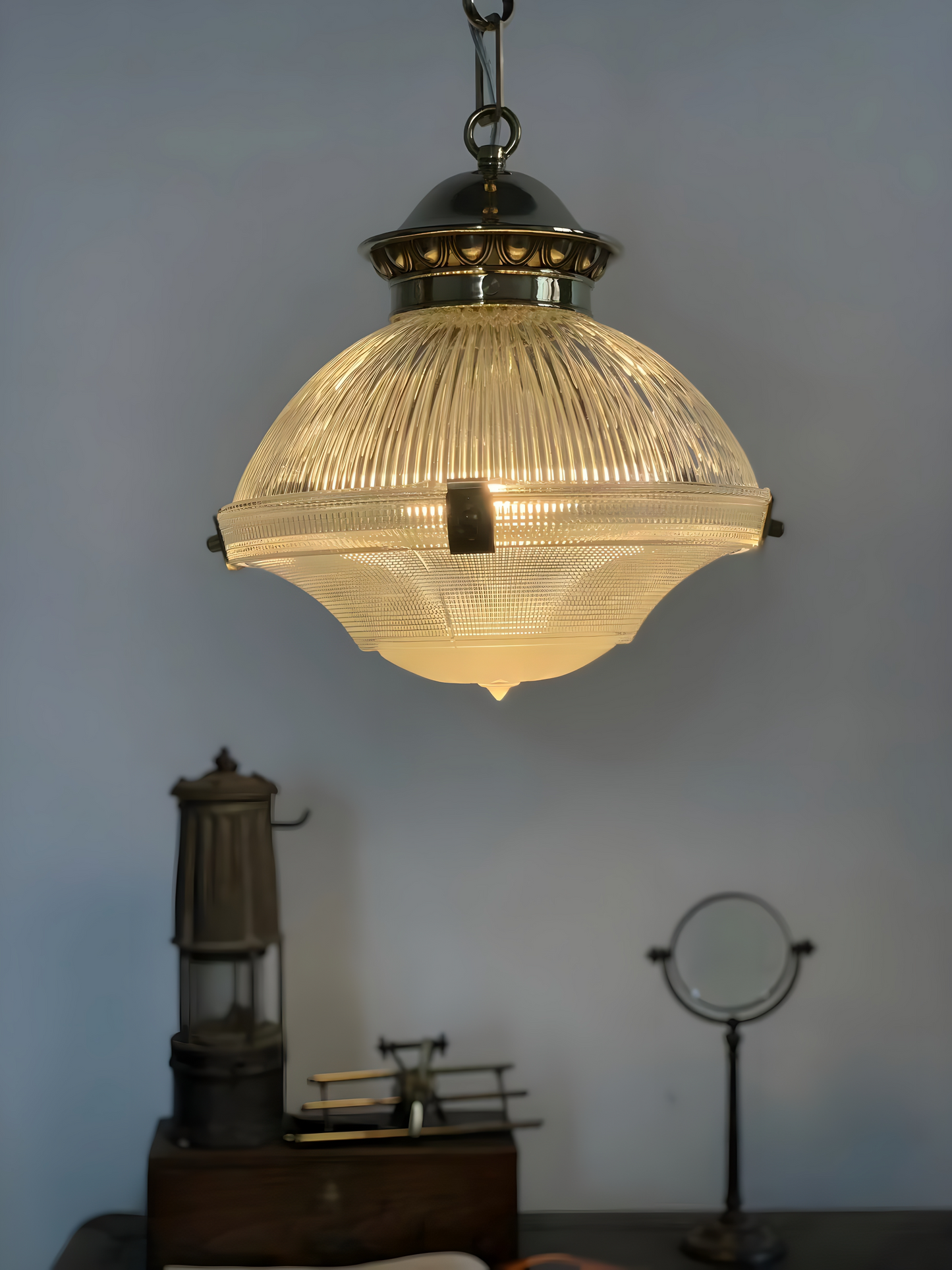 Industrial Forge - Unique Industrial Art-deco Glass Pendant