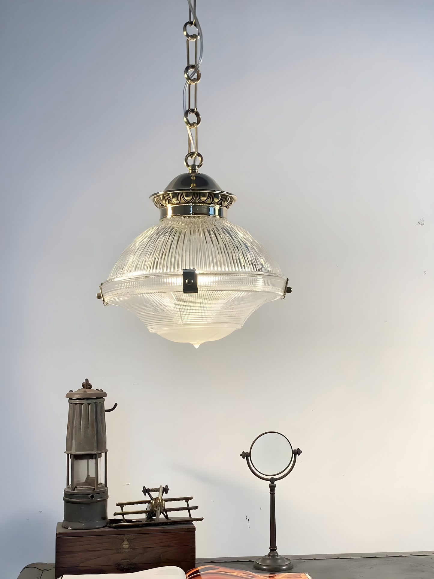 Industrial Forge - Unique Industrial Art-deco Glass Pendant