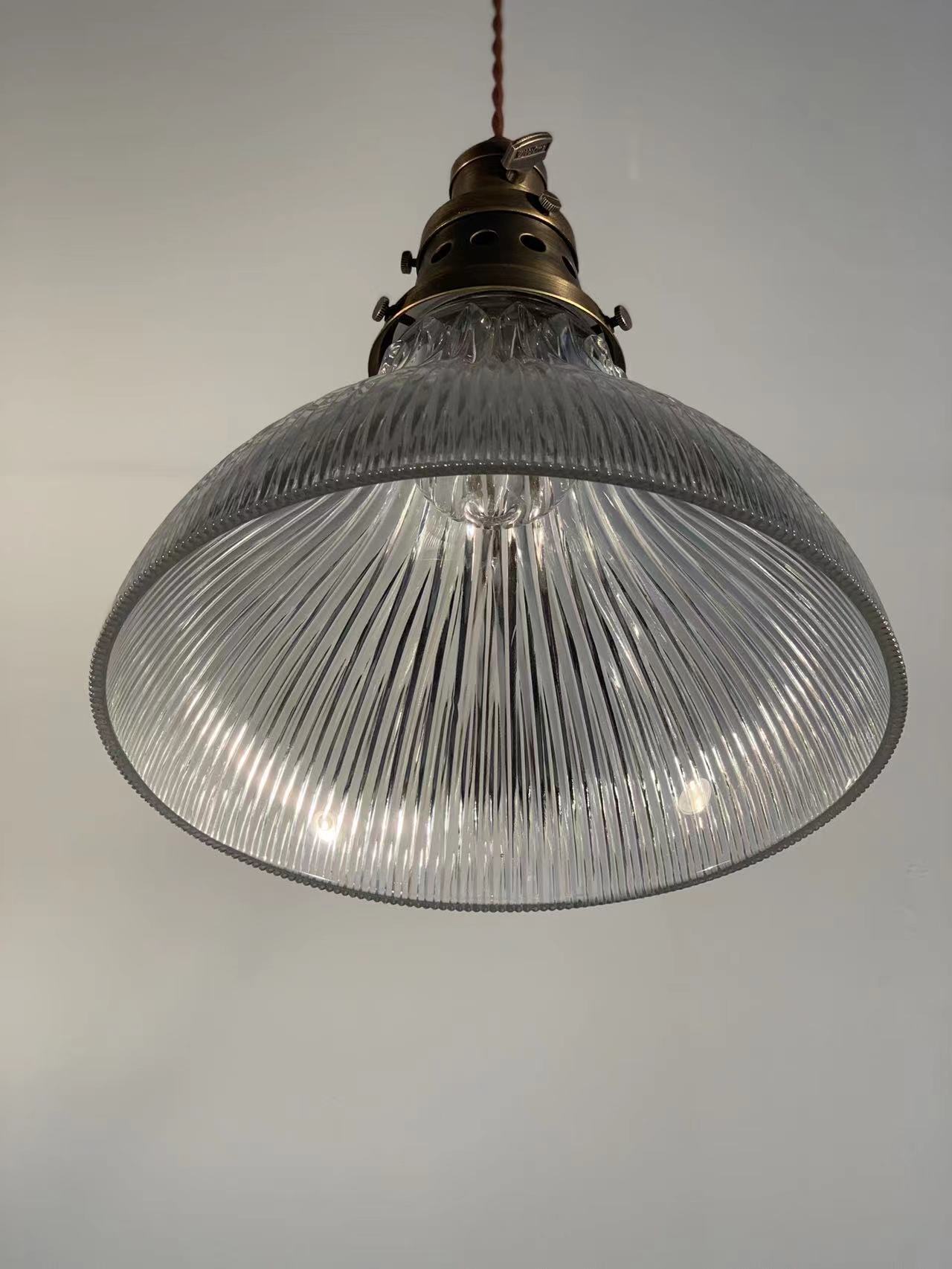Rope Ray II - Rustic Brass and Glass Pendant Light