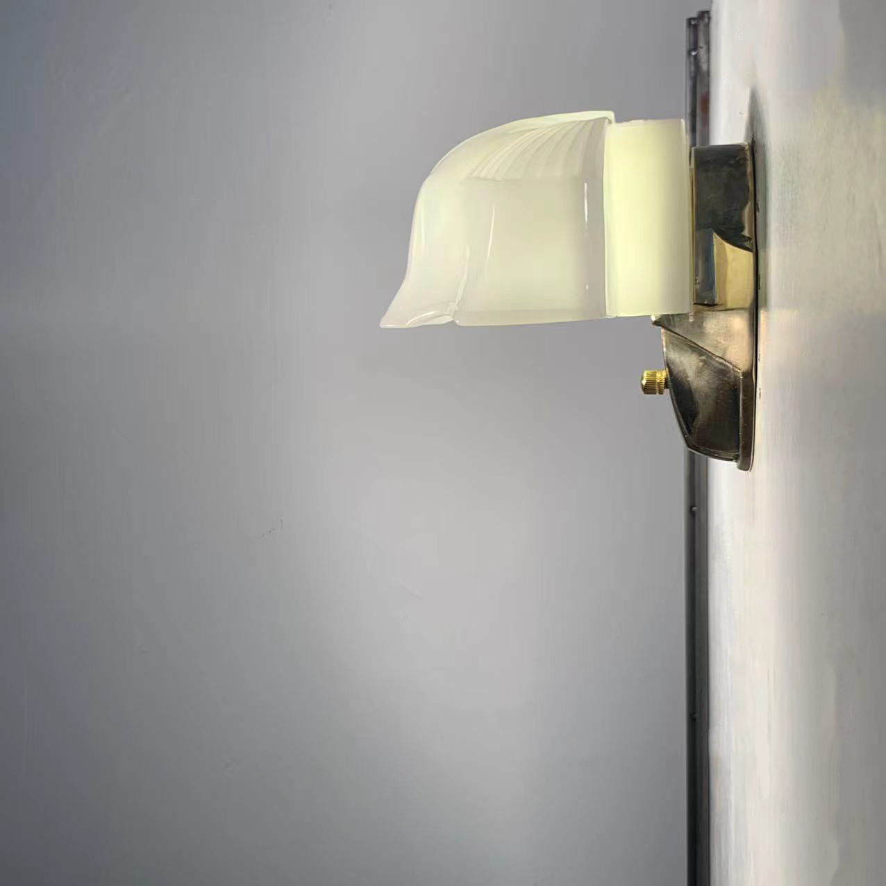 Lumina - Art-Deco Milky White Glass Wall Sconce