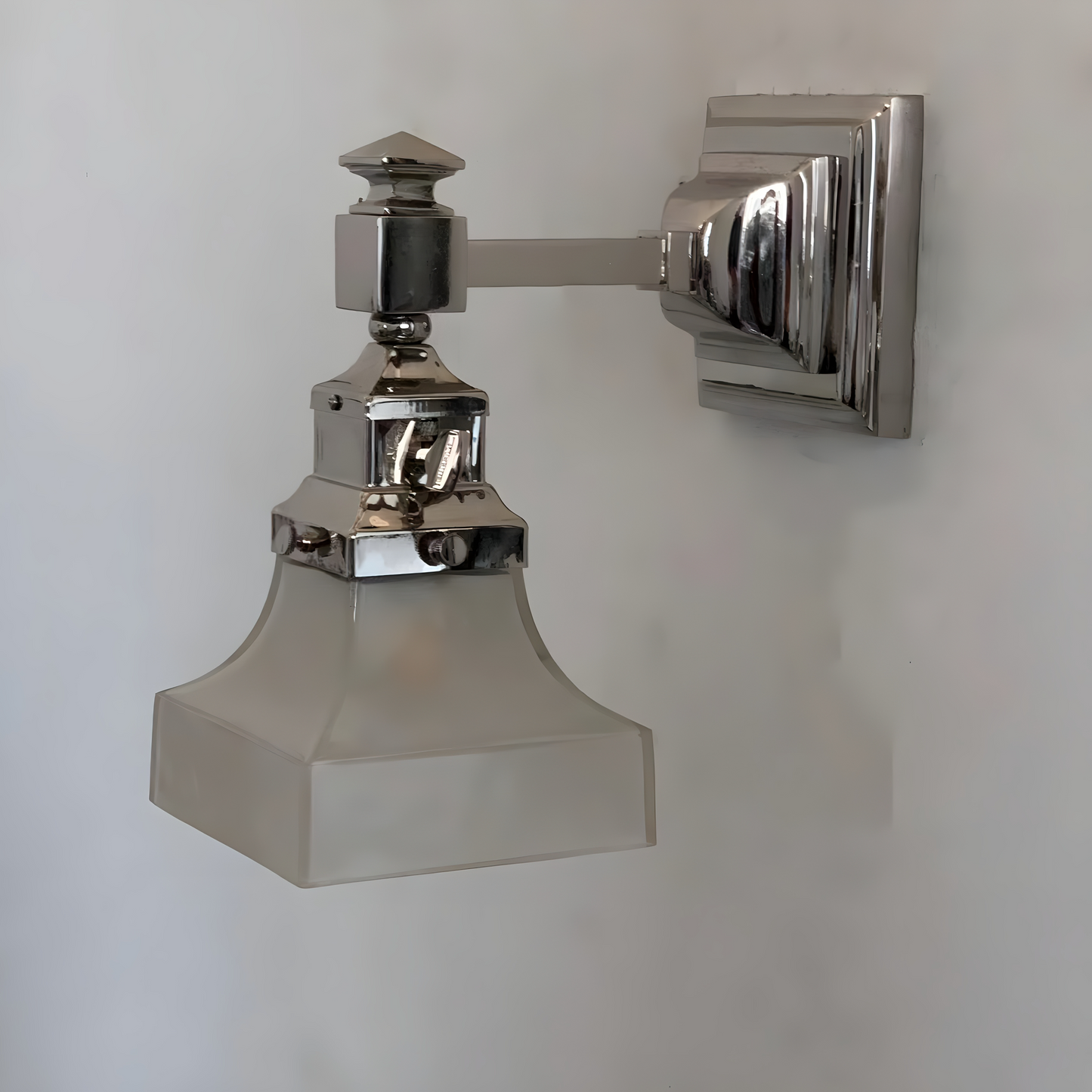 Cube Radiance - Vintage Art-deco Styled Brass and Glass 5'' Shade Wall Light