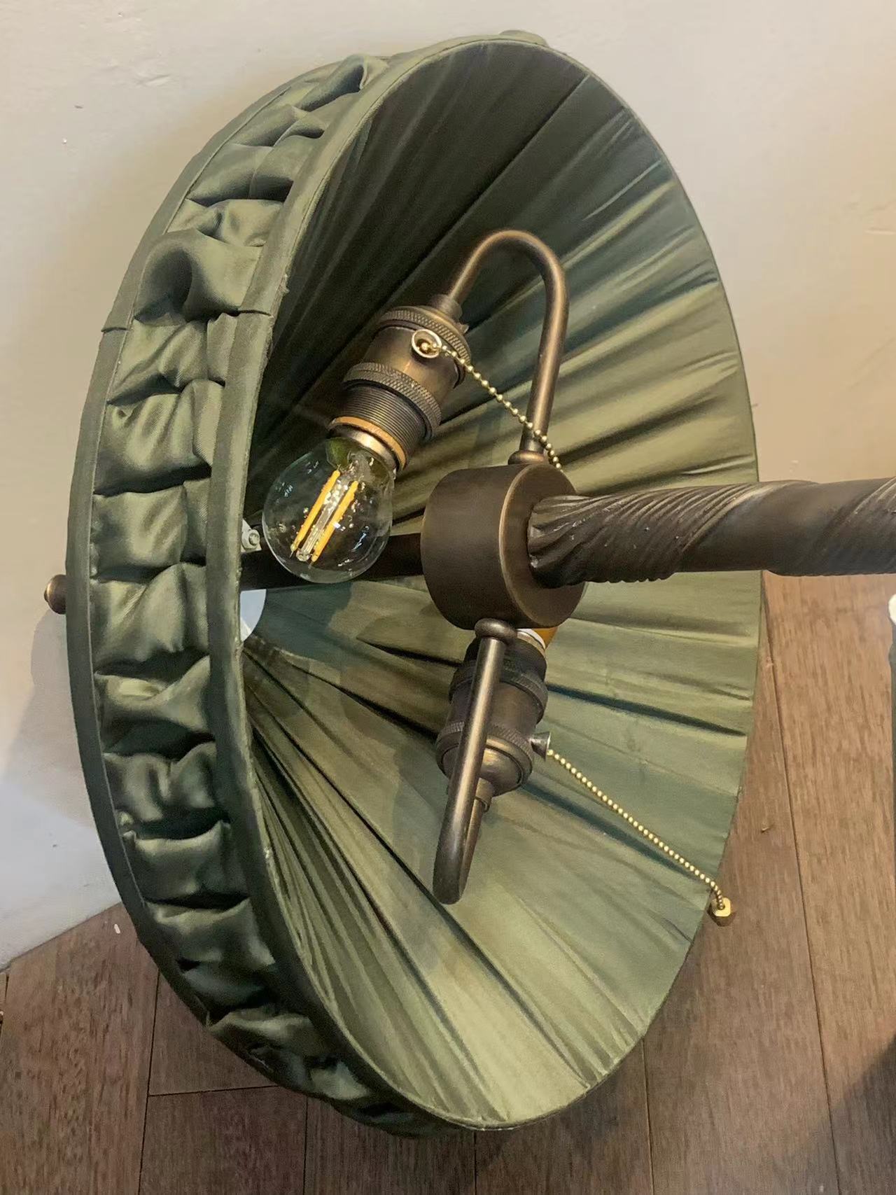 Luxora - Brass Table Lamp with Handcrafted 15'' Polyester Fiber Lampshade