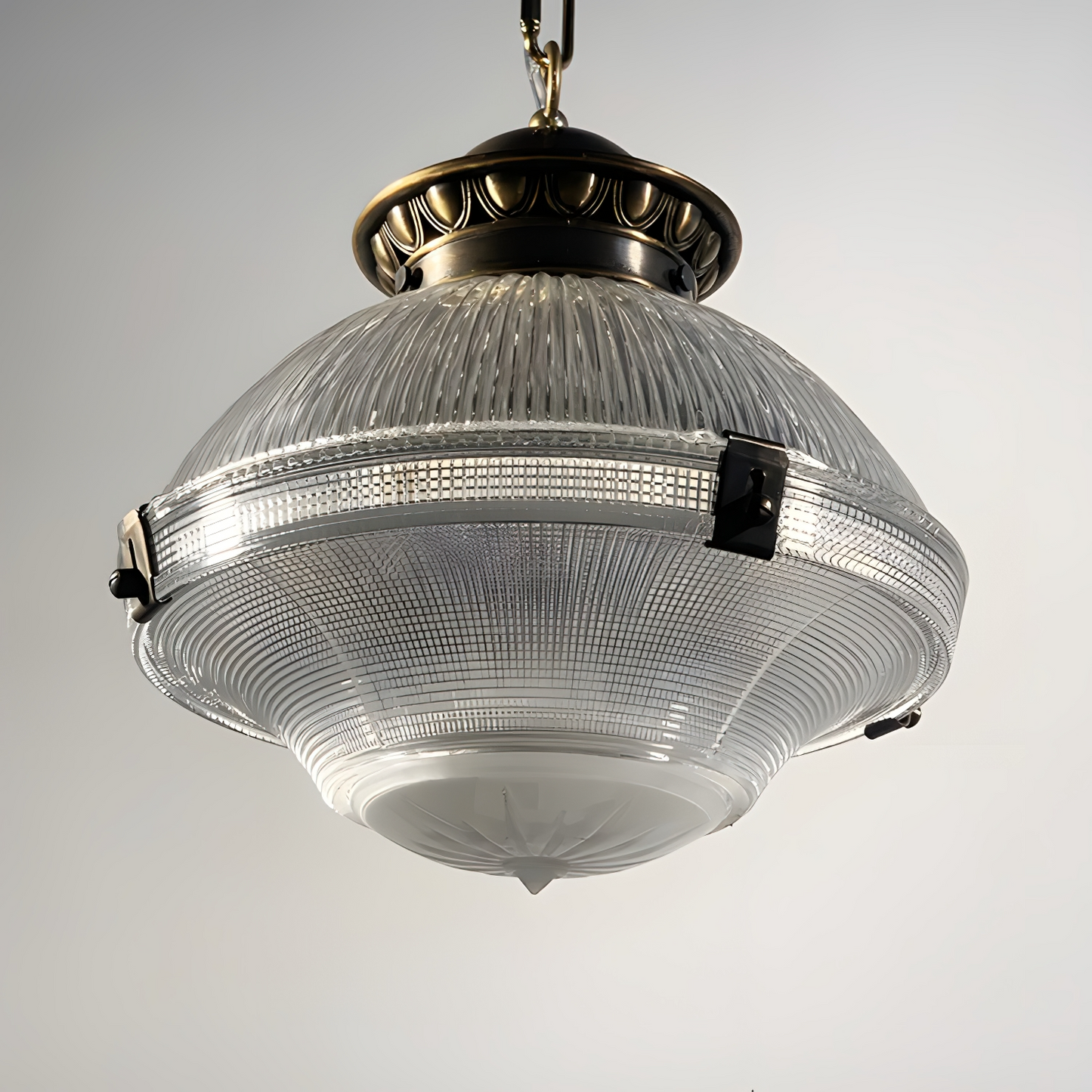 Industrial Forge - Unique Industrial Art-deco Glass Pendant