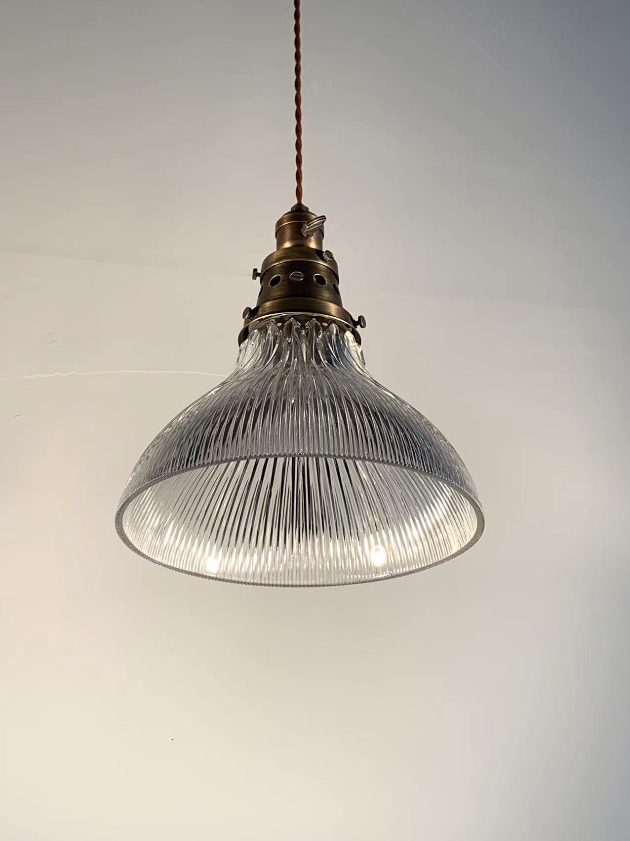 Rope Ray II - Rustic Brass and Glass Pendant Light
