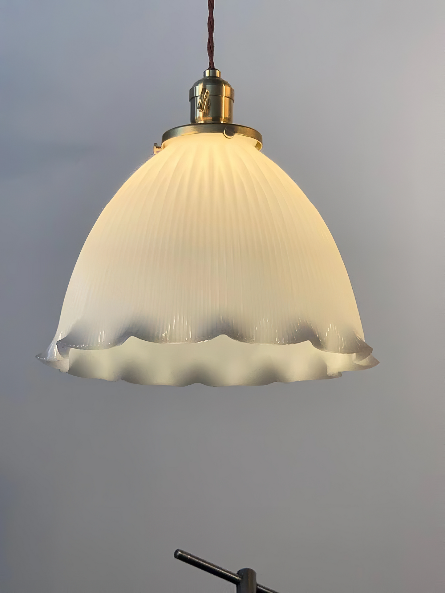Wave Glam - Vintage Industrial Brass and Glass Pendant Lighting