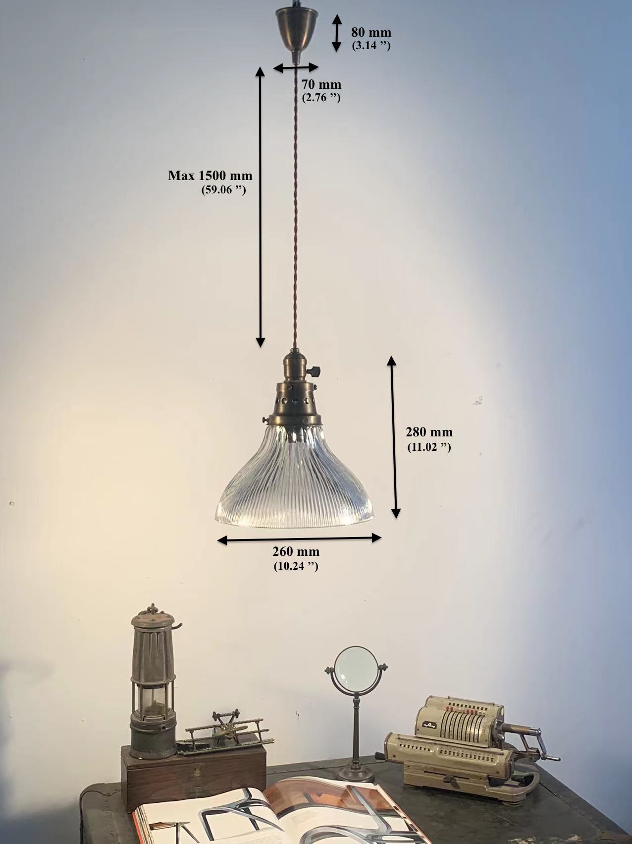 Rope Ray II - Rustic Brass and Glass Pendant Light