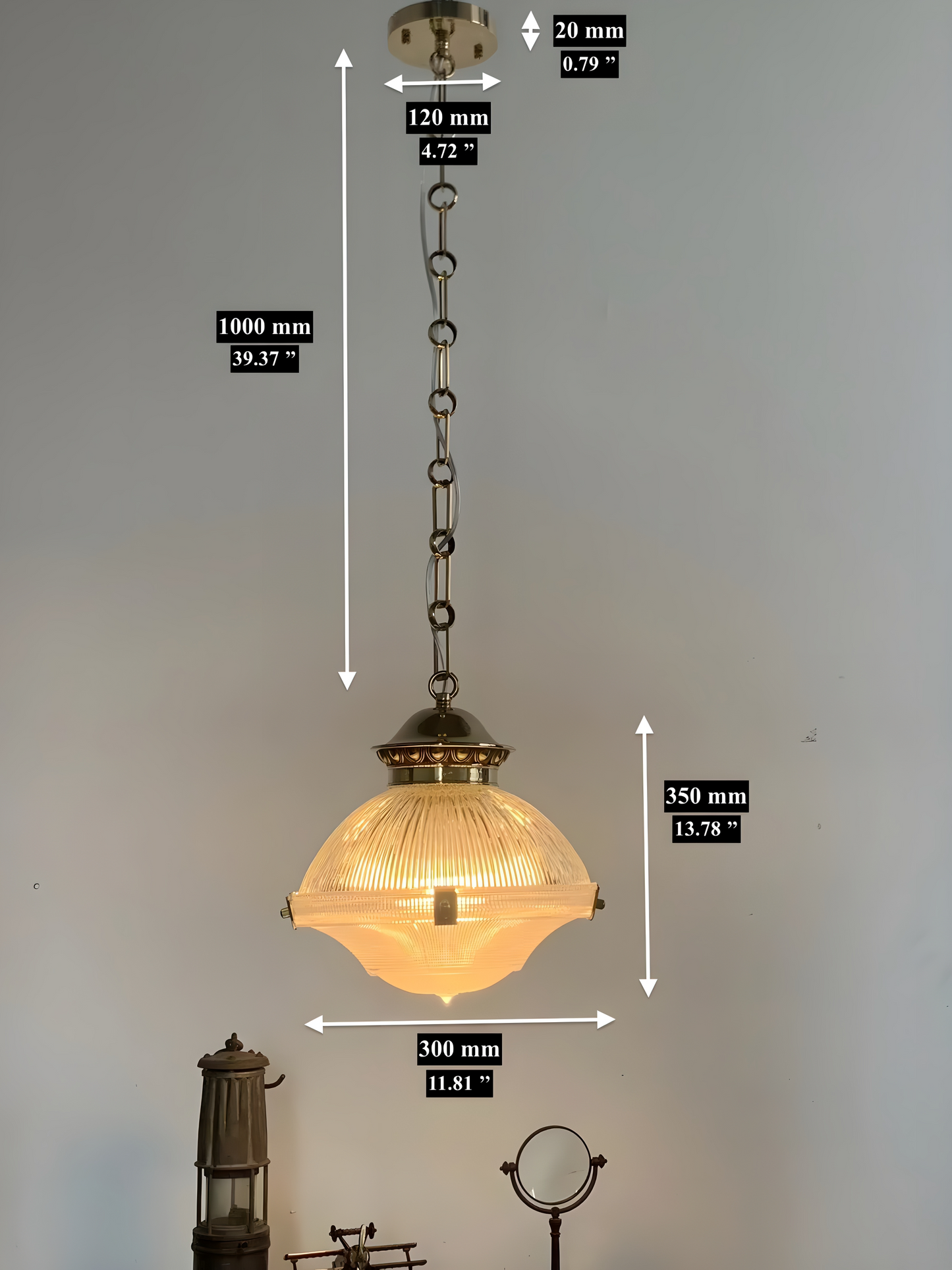 Industrial Forge - Unique Industrial Art-deco Glass Pendant