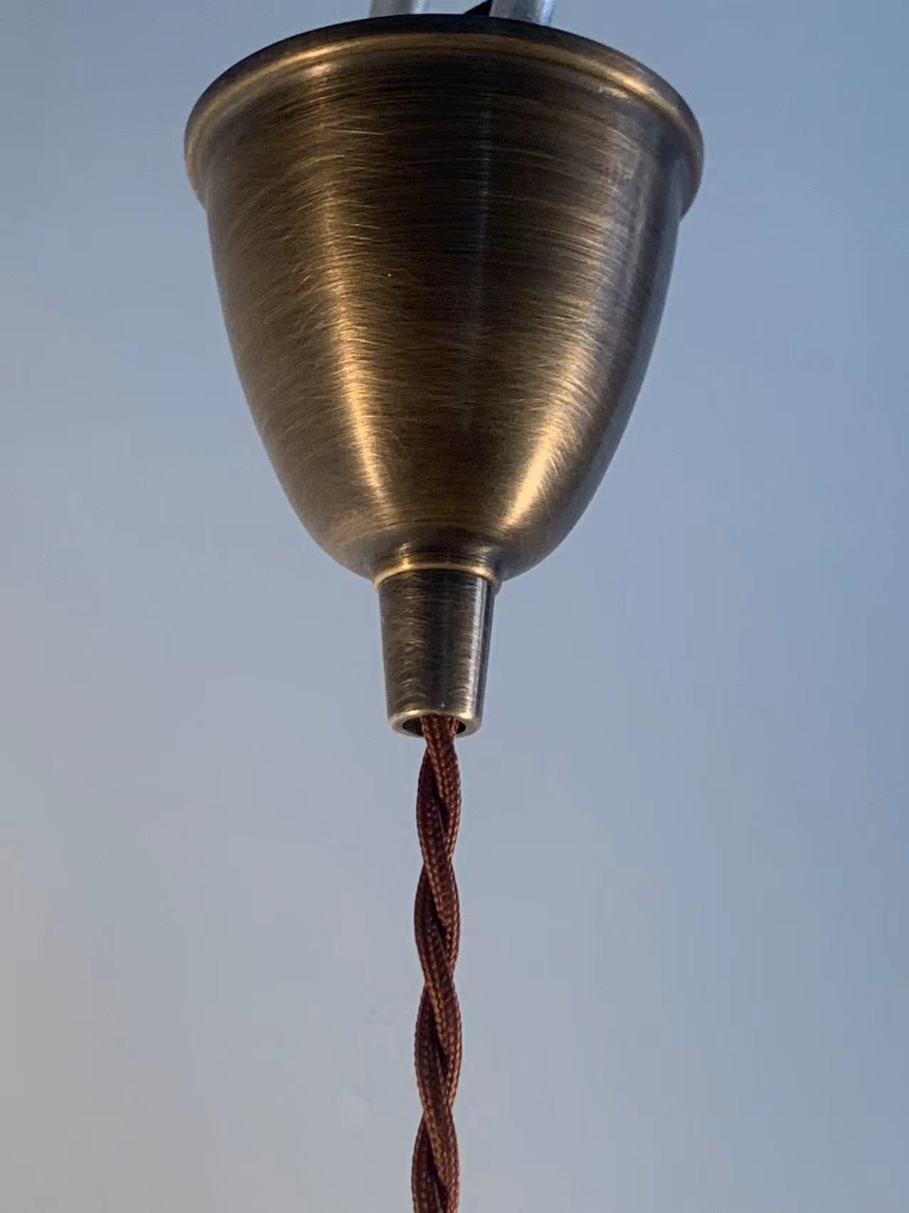Rope Ray II - Rustic Brass and Glass Pendant Light