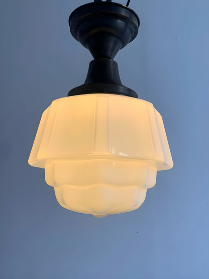 Geometrica I - Vintage Art-Deco Brass and Class Ceiling Light