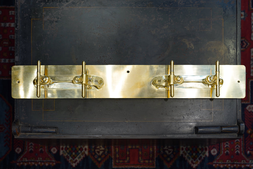 Vintage Industrial Solid Brass Wall-Mounted Clothes Rack with 4 Hooks ...
