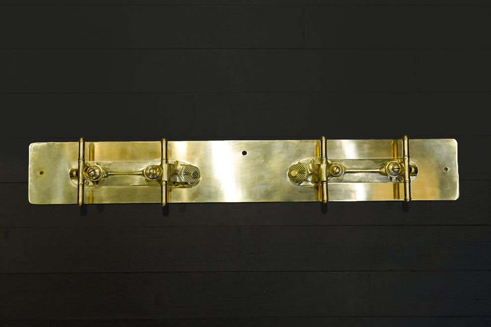 Vintage Industrial Solid Brass Wall-Mounted Clothes Rack with 4 Hooks ...