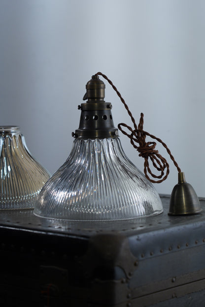 Rope Ray II - Rustic Brass and Glass Pendant Light