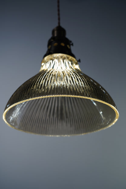 Rope Ray II - Rustic Brass and Glass Pendant Light