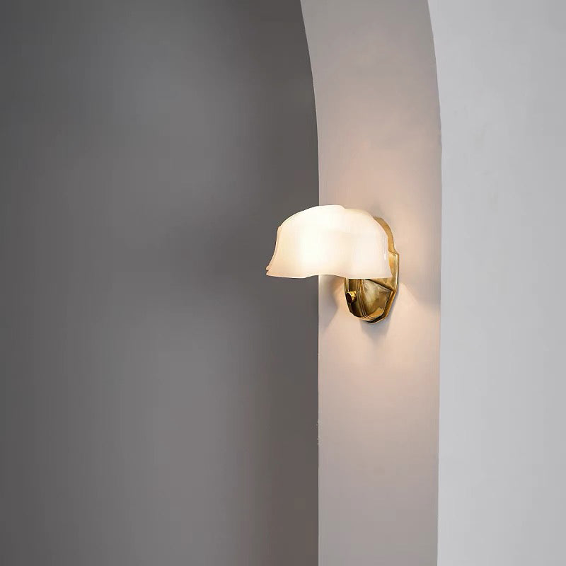 Lumina - Art-Deco Milky White Glass Wall Sconce