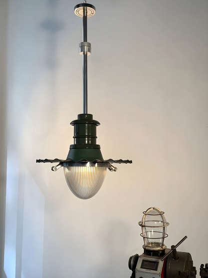 Vertica - Vintage Industrial Style Aluminum and Glass 20'' Pendant Light