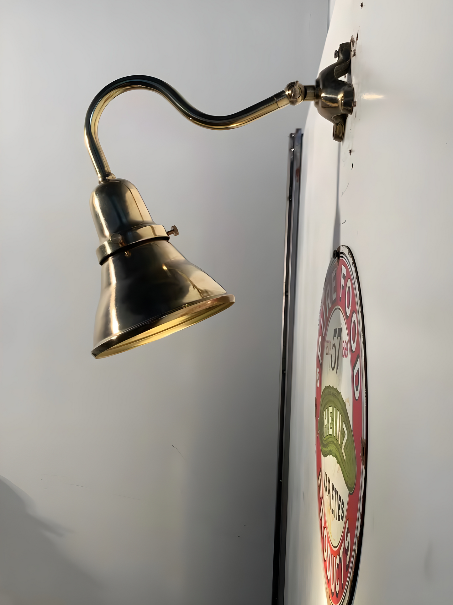 Brass Glow - Vintage Industrial Brass Arm-adjustable 5'' Shade Wall Light
